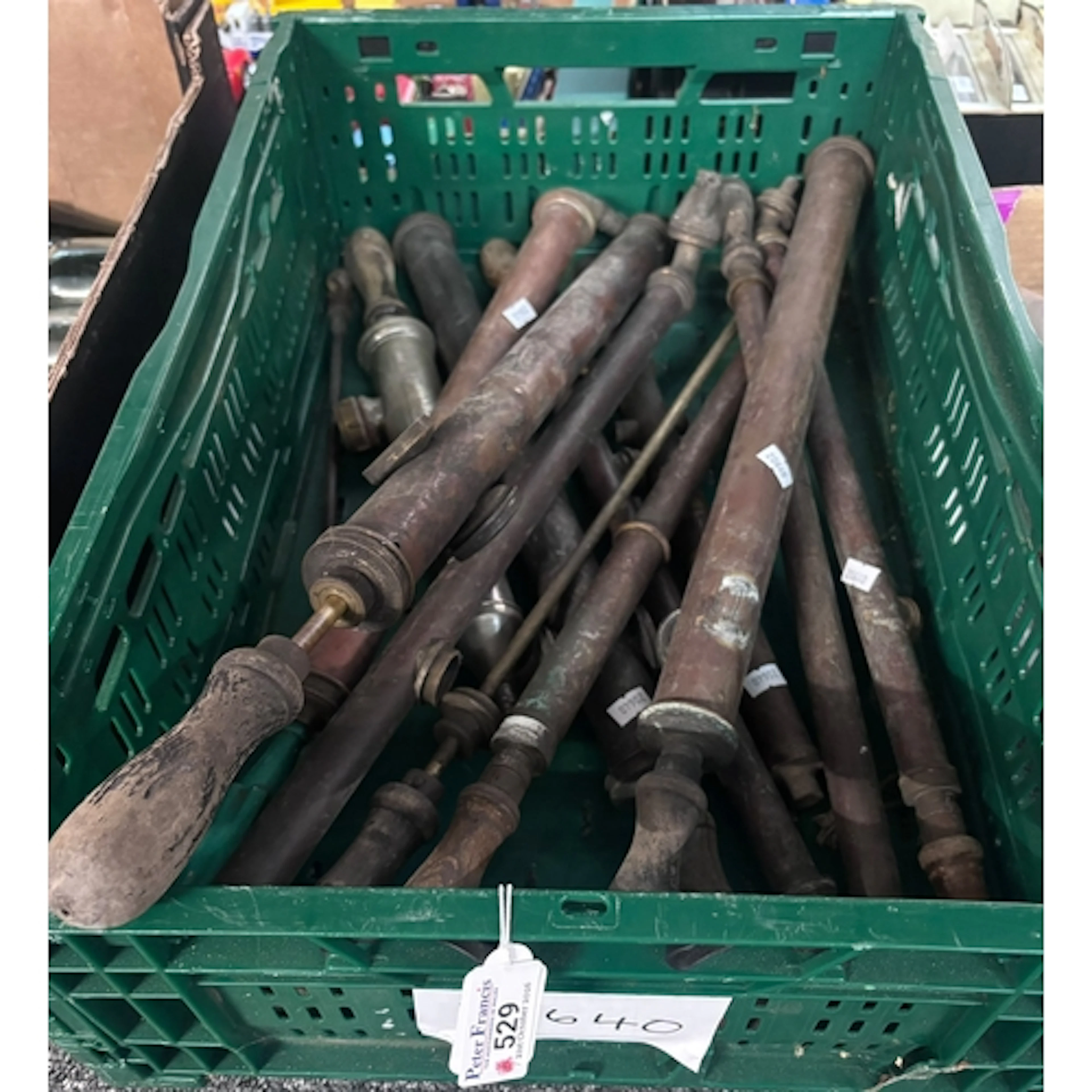 Large collection of vintage garden syringes or pump sprayers...
