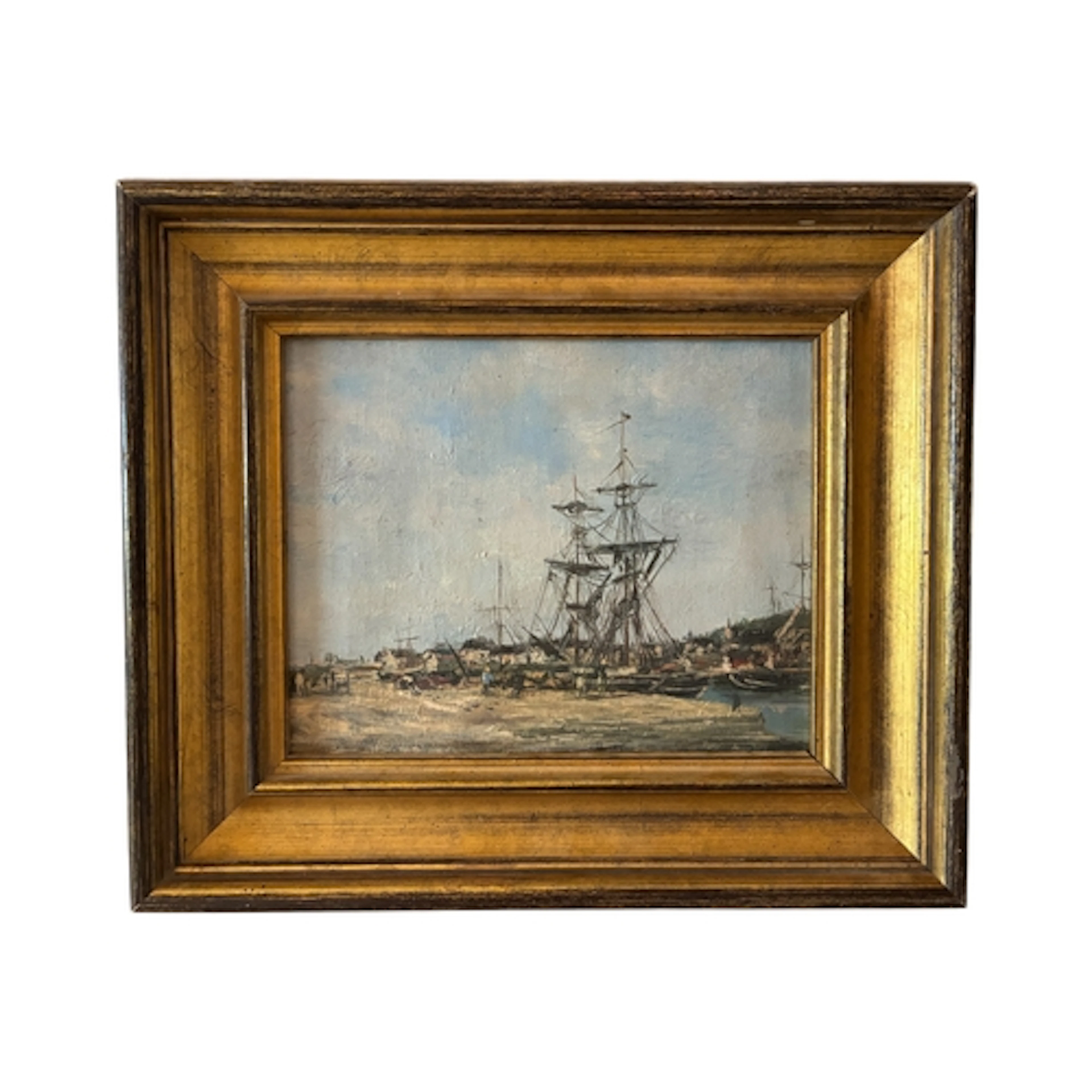 After Eugene Boudin (1824-1898) - 'Deauville, Docklands', oi...