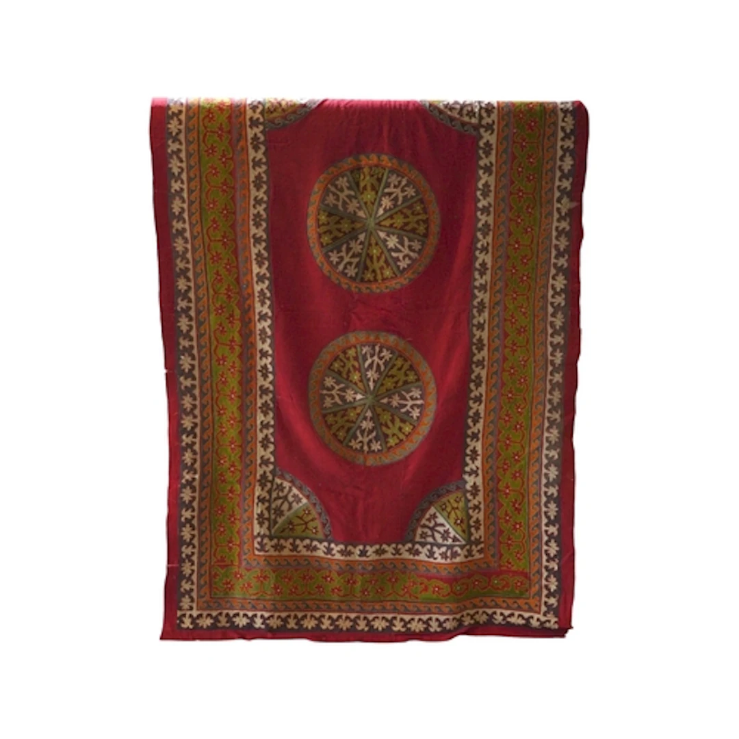 A late 19th century Uzbekistan or Tajikistan coloured heavy ...