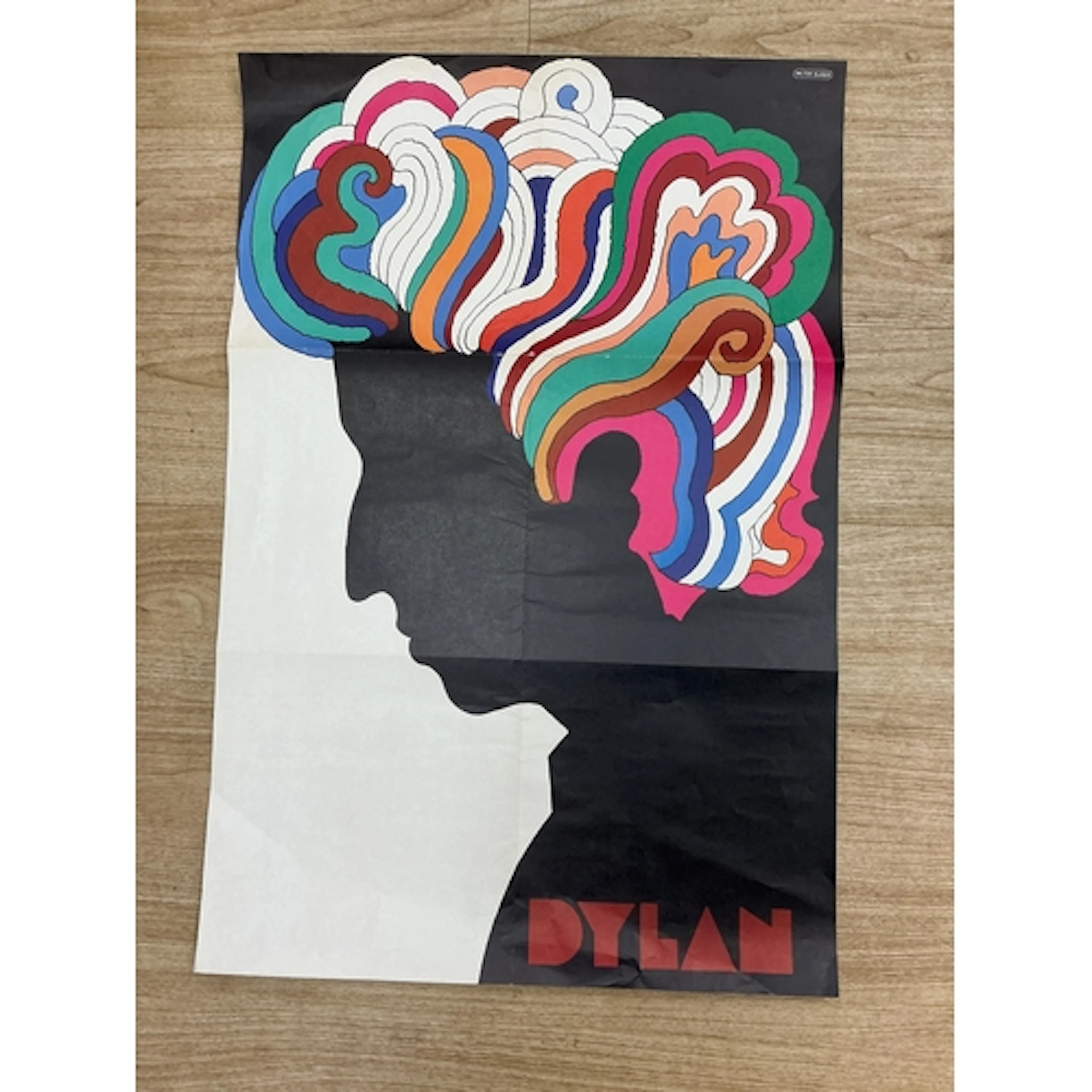 Milton Glazer; a 1966 poster portrait of Bob Dylan, with fol...