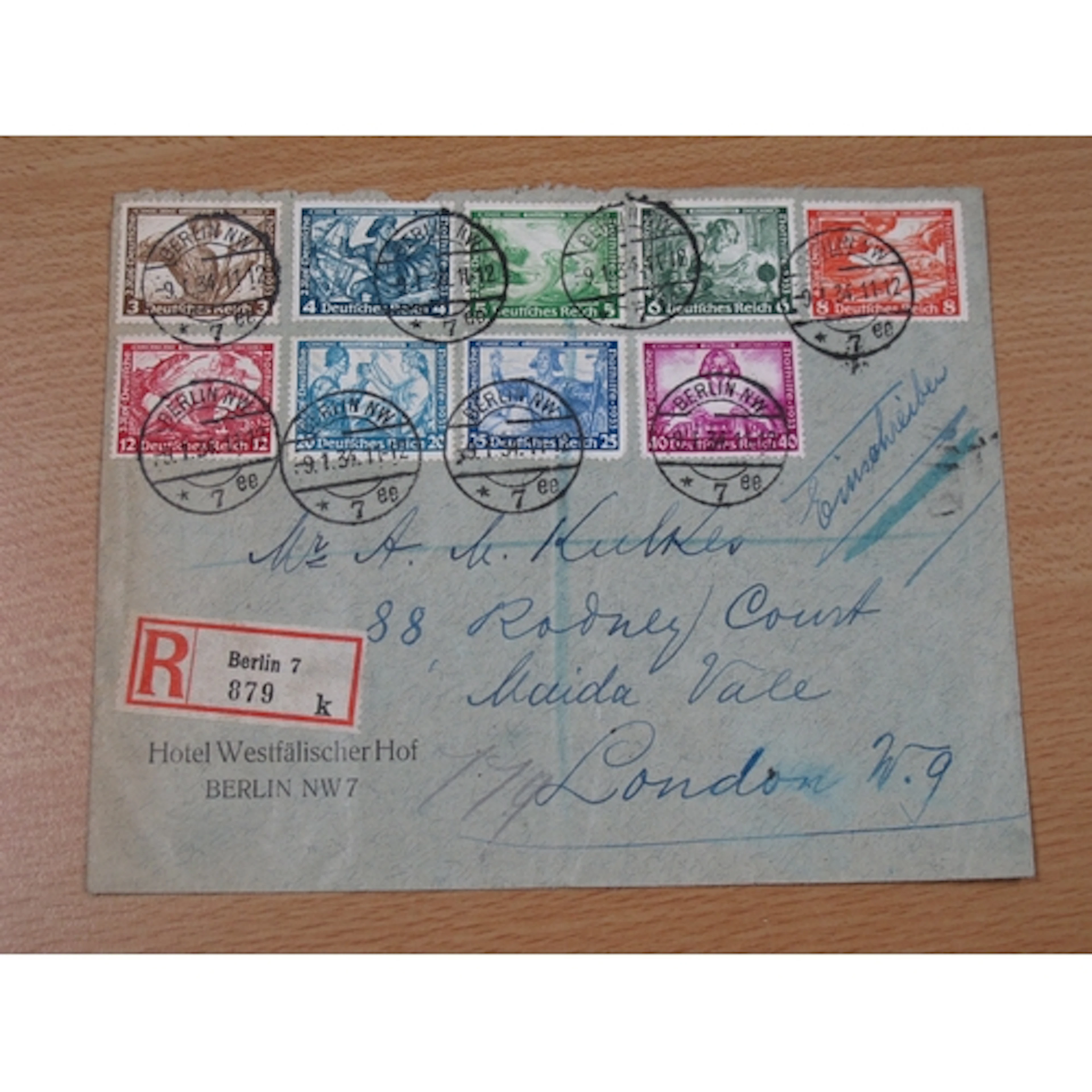 Stamps; A Scarce Registered Cover from Germany featuring the...