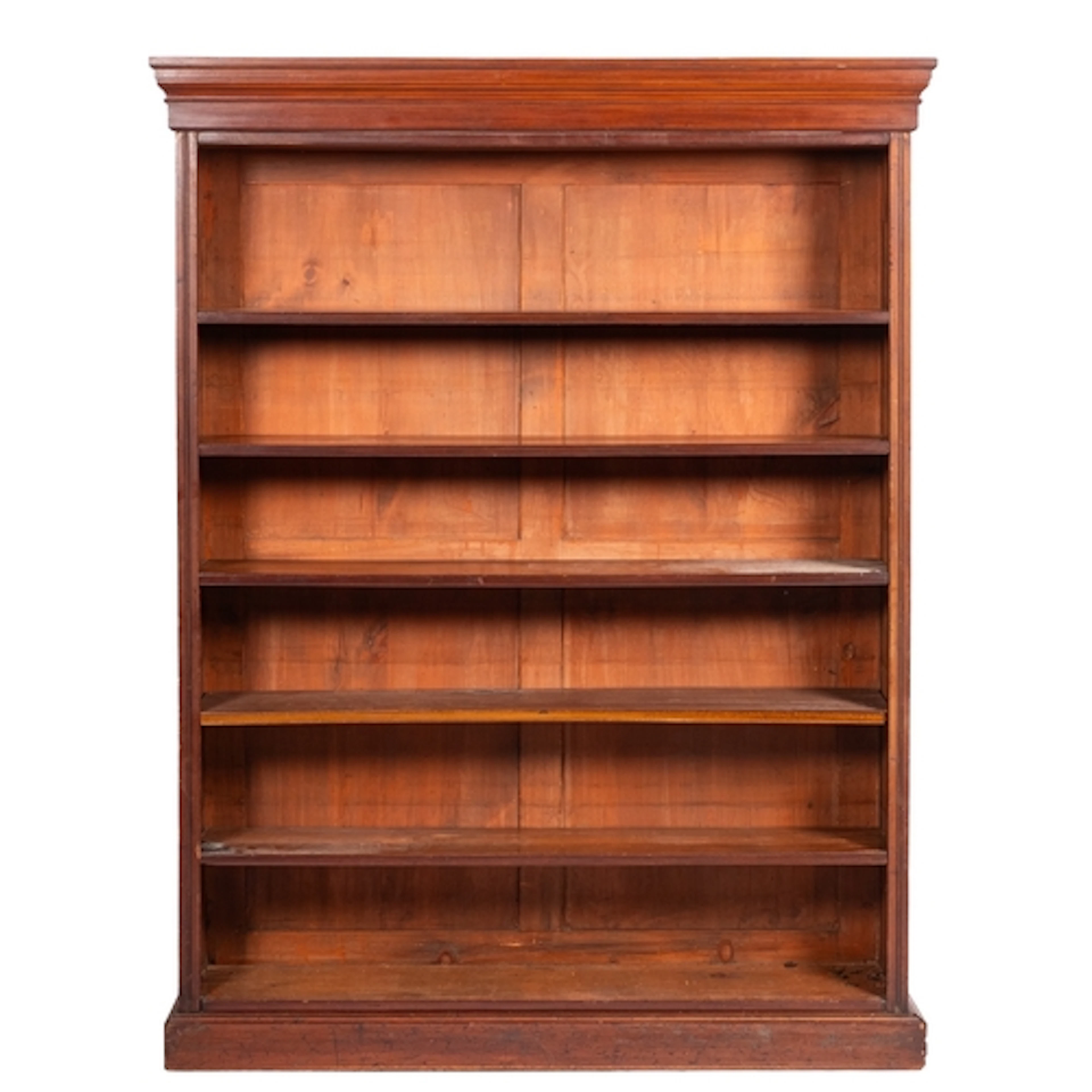 A mahogany open bookcase in George III style, circa 1900; wi...