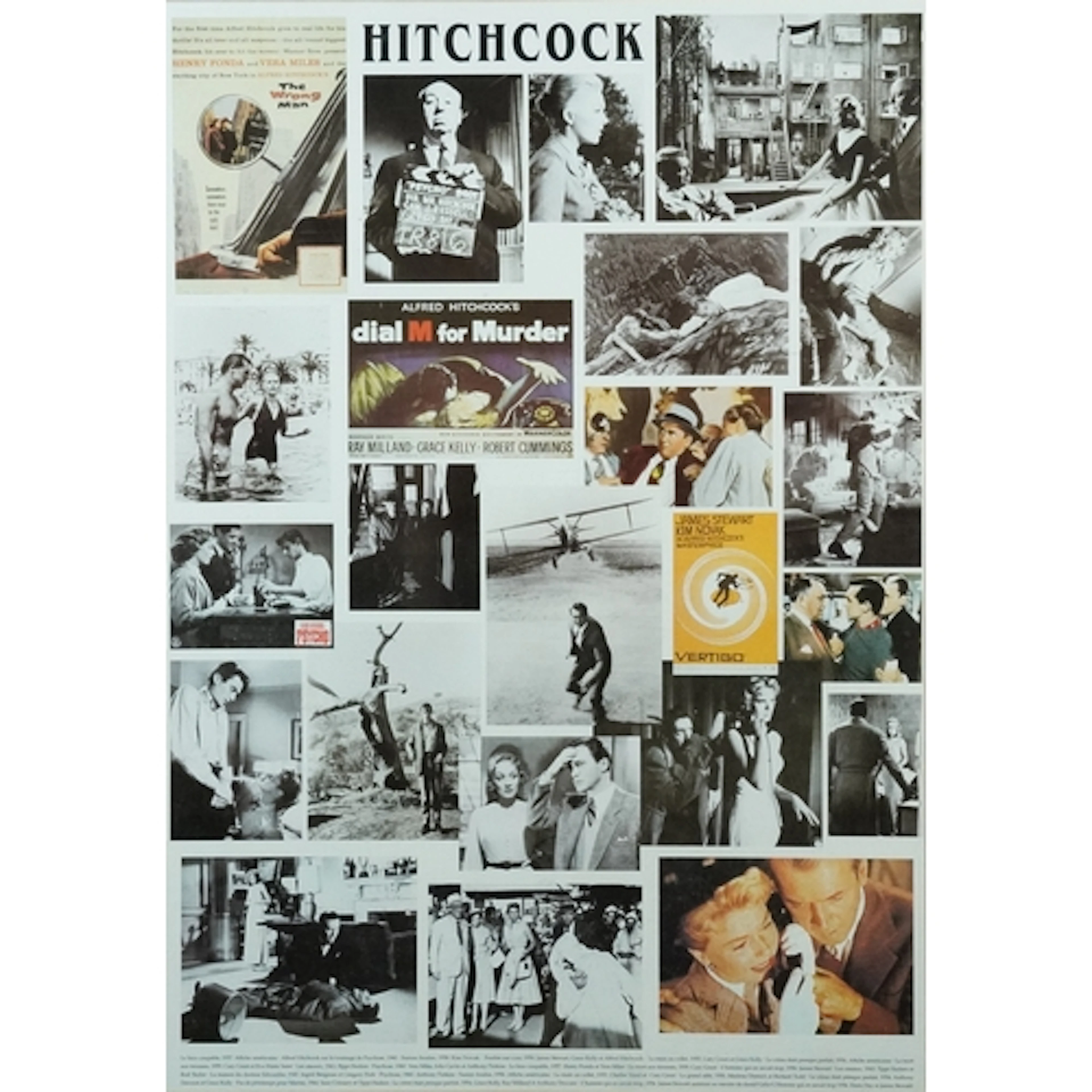 Hitchcock, glazed film poster, mounted and framed, 99cm x 69...