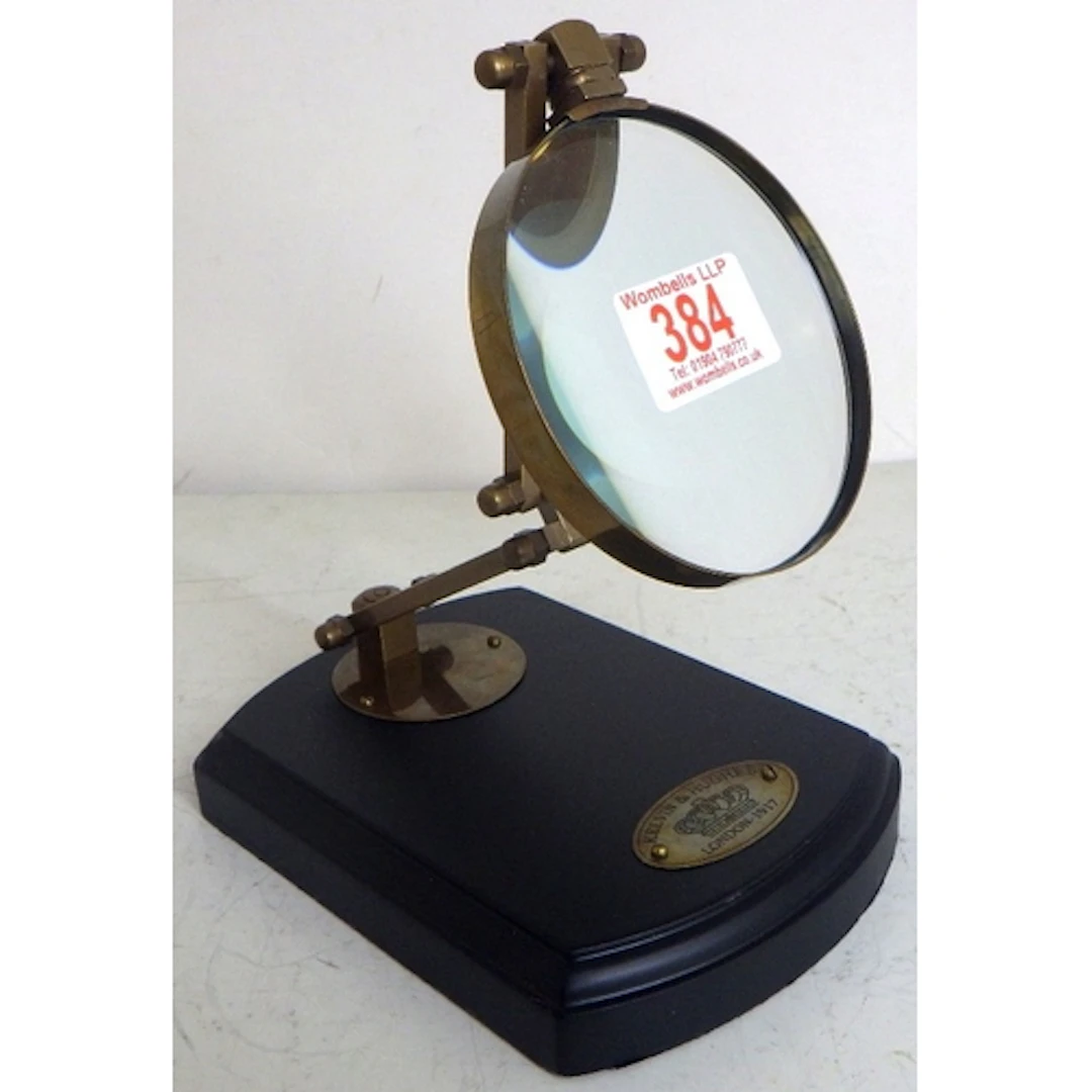 A modern desk top magnifying glass