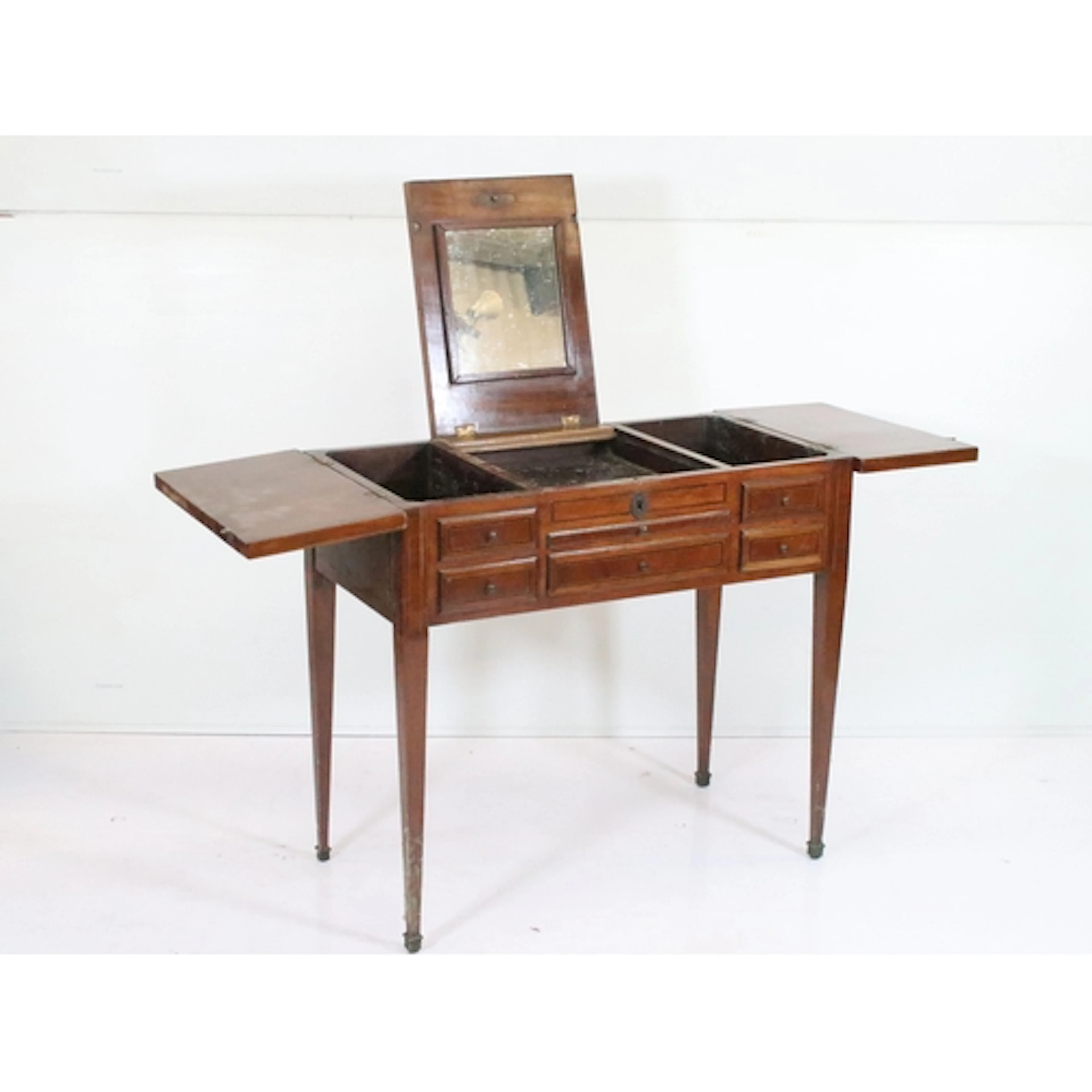 19th century French rosewood and kingwood ladies dressing ta...