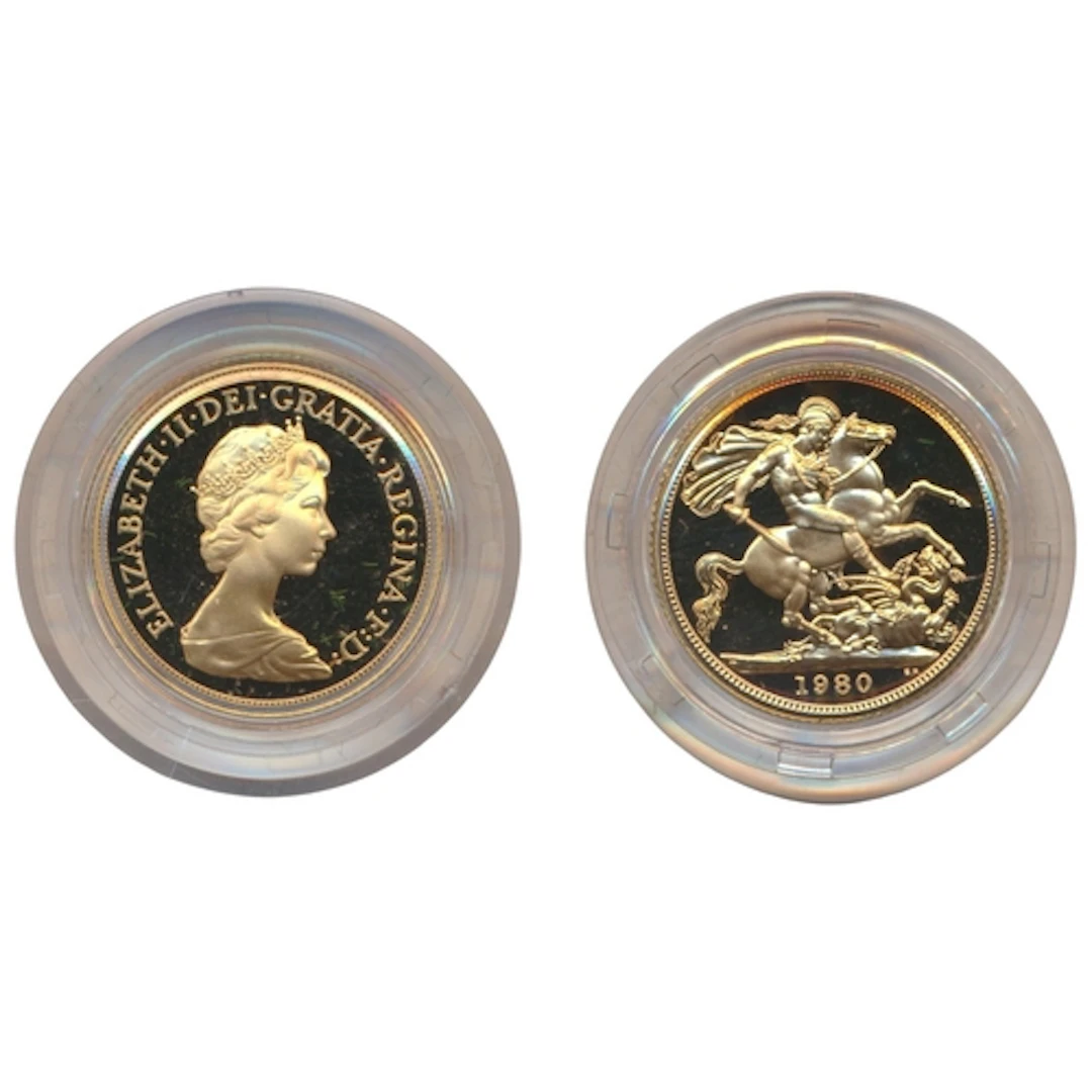 Investment Gold Lot - Documents Required. 1980 sovereign box...