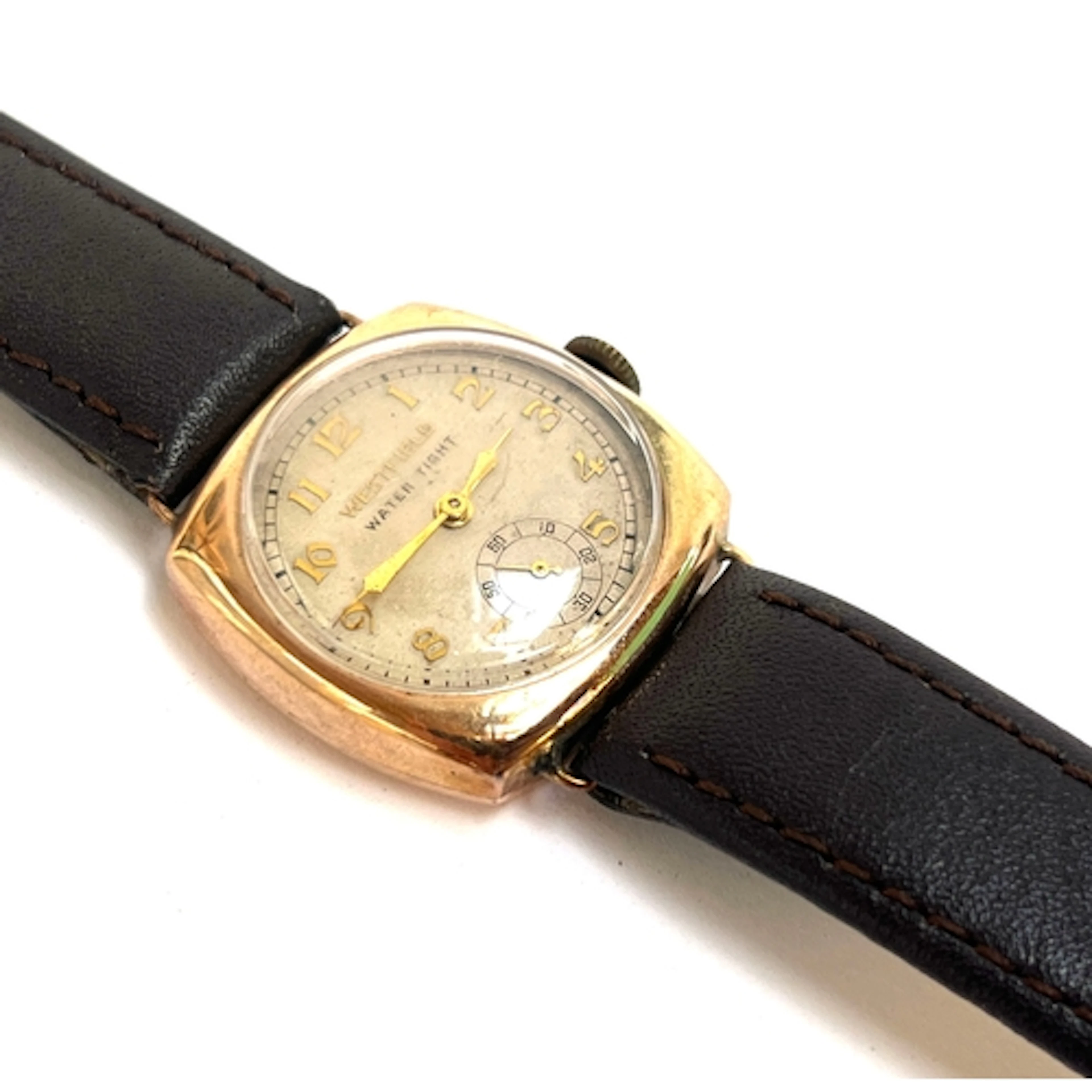 A Westfield 9ct gold gent's wrist watch, Swiss movement, the...