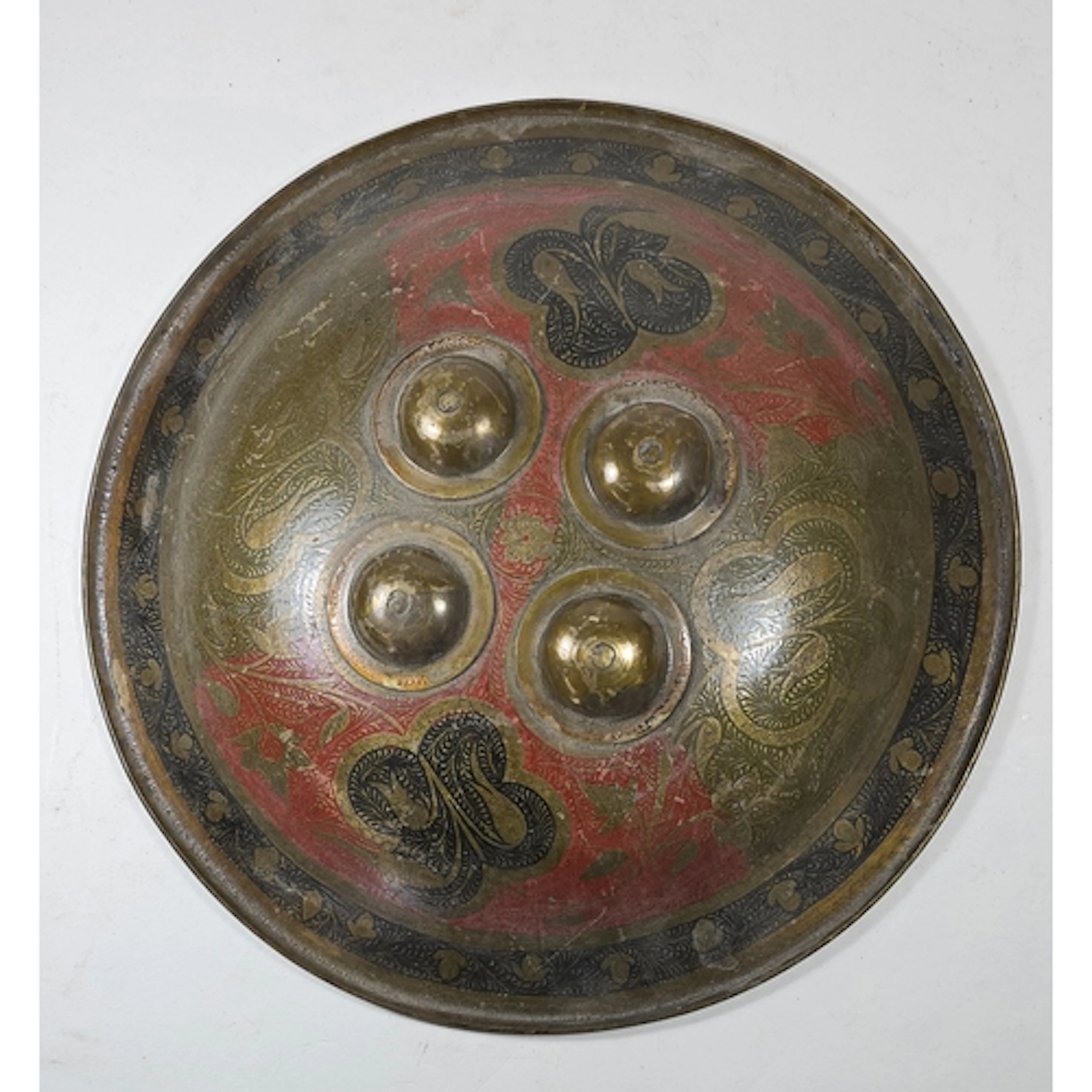 An early 20th century Indian brass shield dhal, possibly Ben...