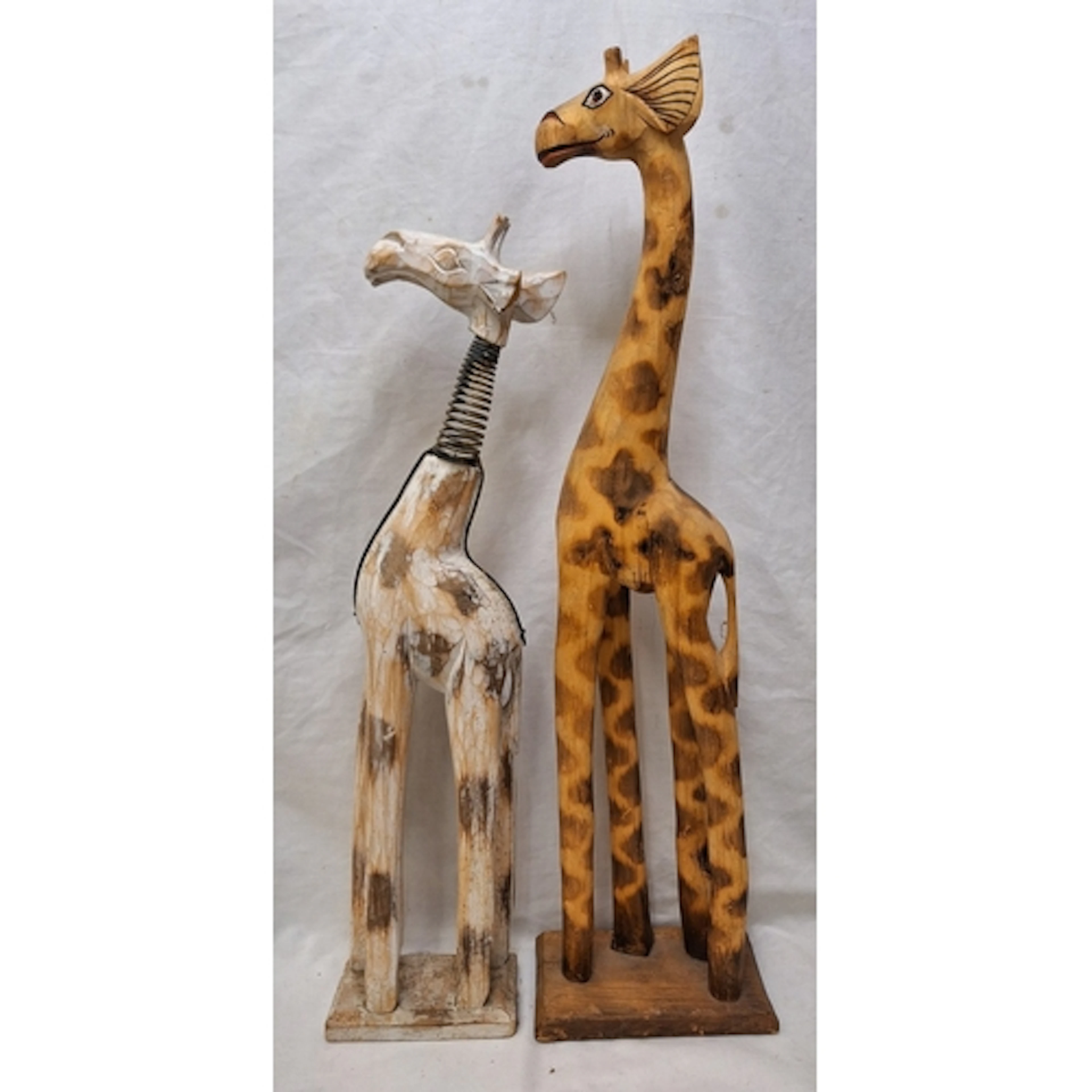 Tall Wooden Sculpture Giraffe approx. 76cm H & tall wooden s...
