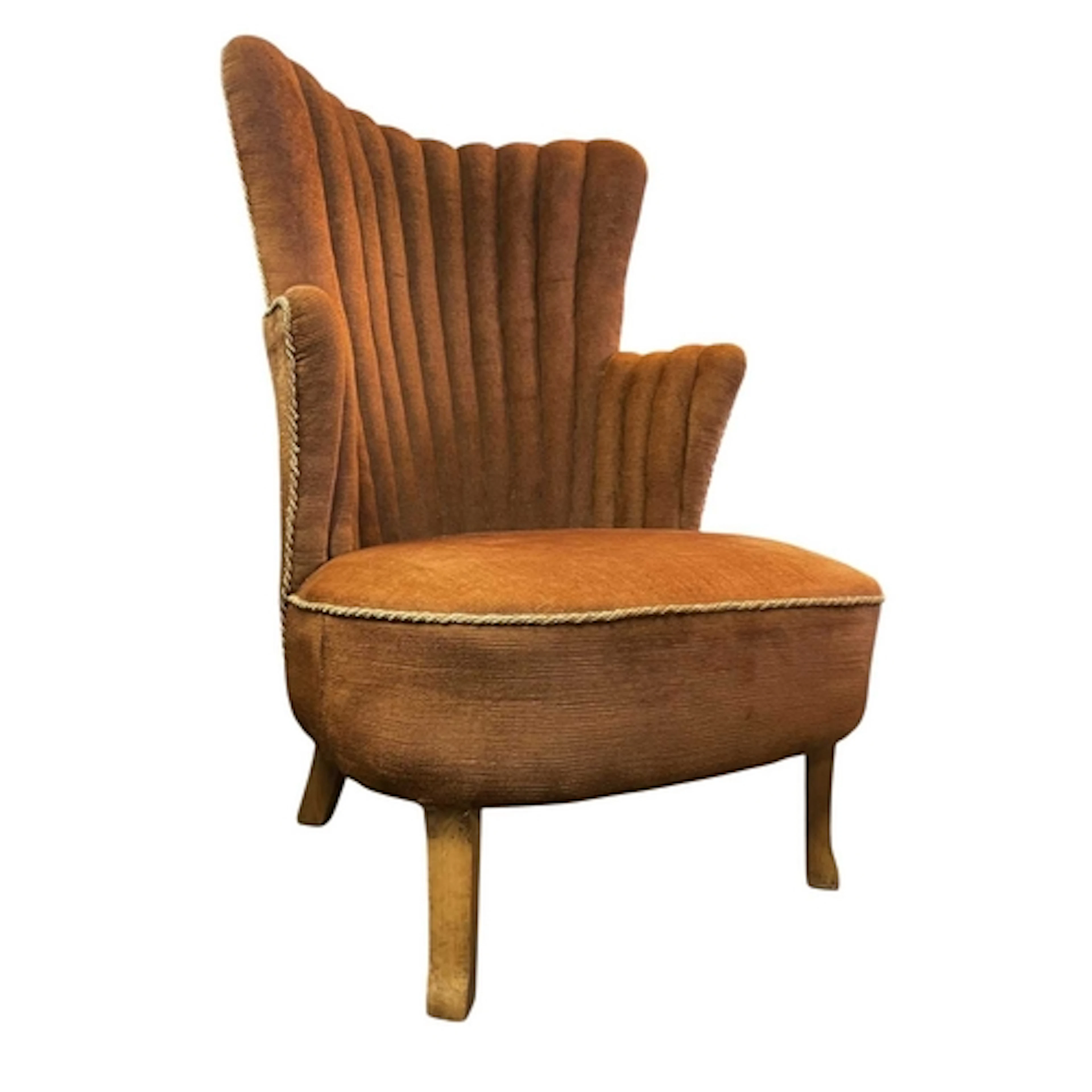 A vintage 1930s Art Deco continental beech framed boudoir fa...