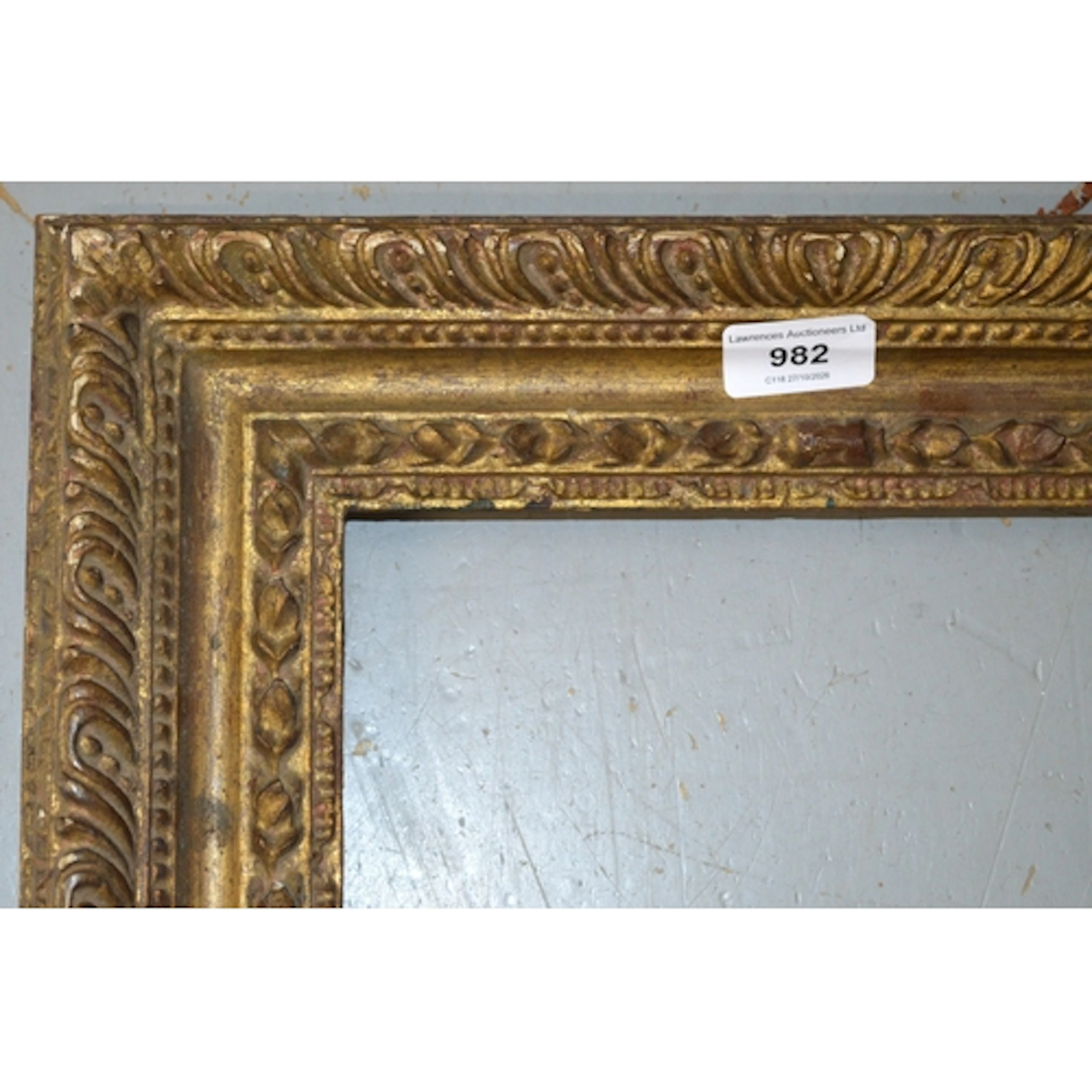 Carved giltwood frame with gadroon decorated border, 37.5cm ...