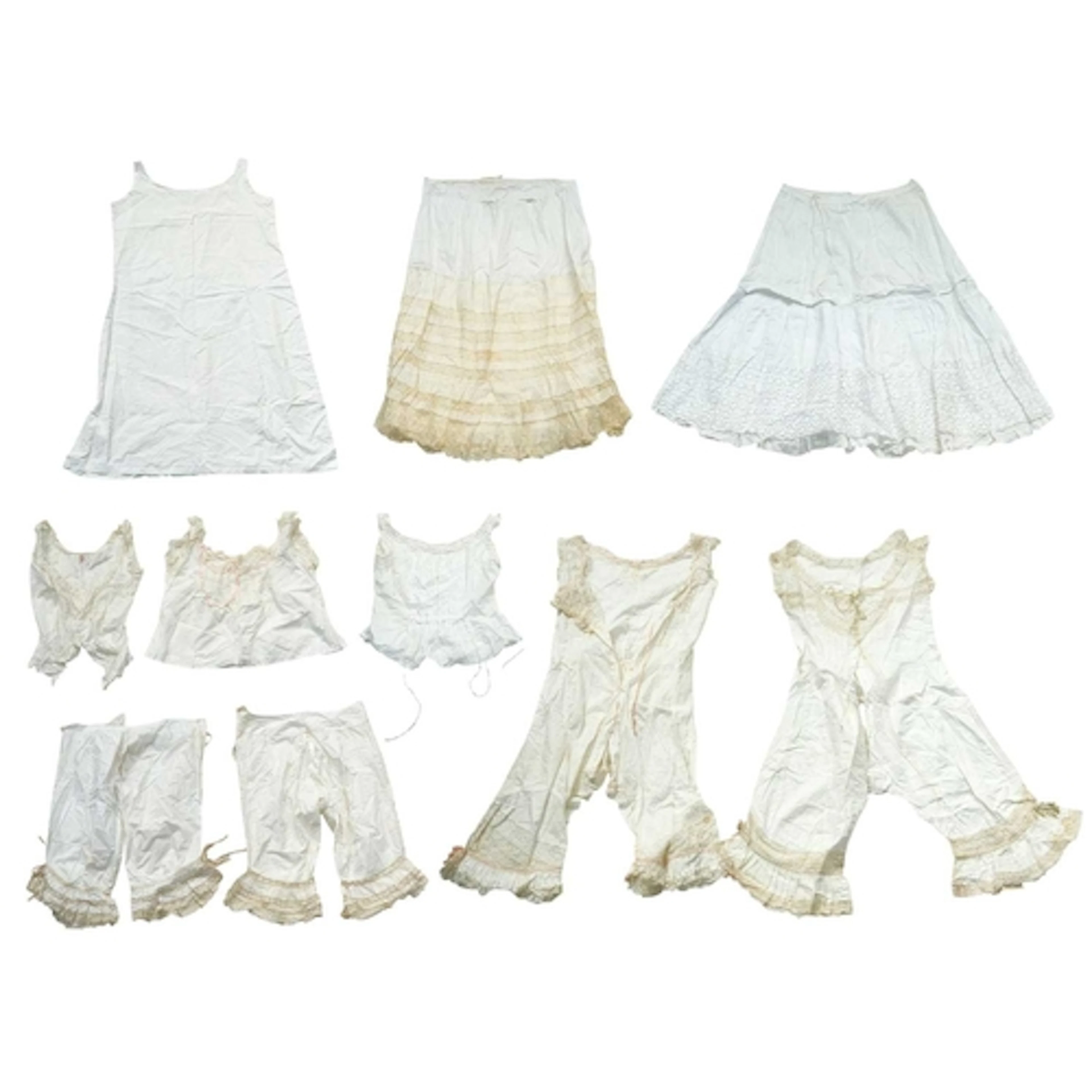Antique cotton undergarments. Edwardian, a large collection ...