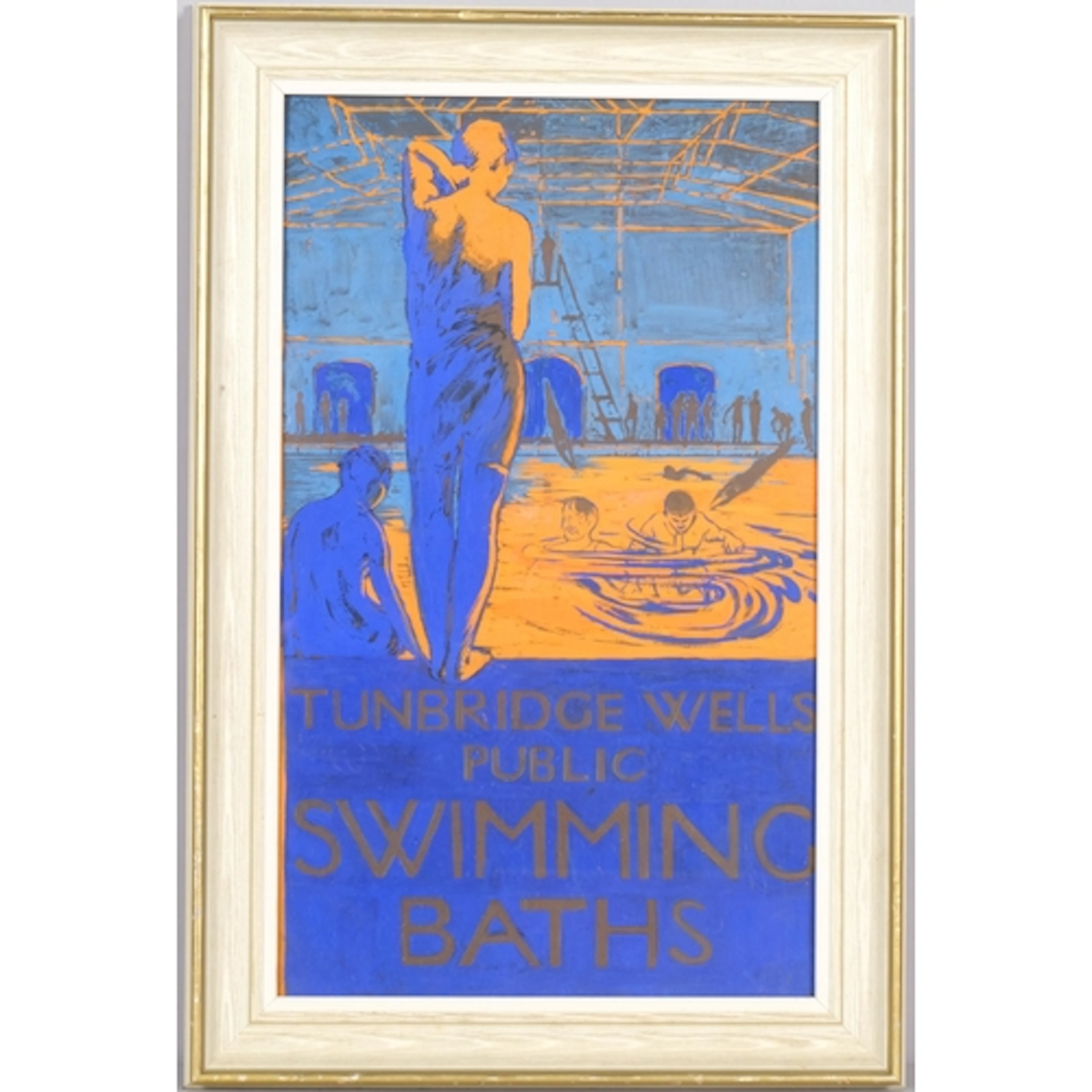 Tunbridge Wells Public Swimming Baths, an original gouache a...