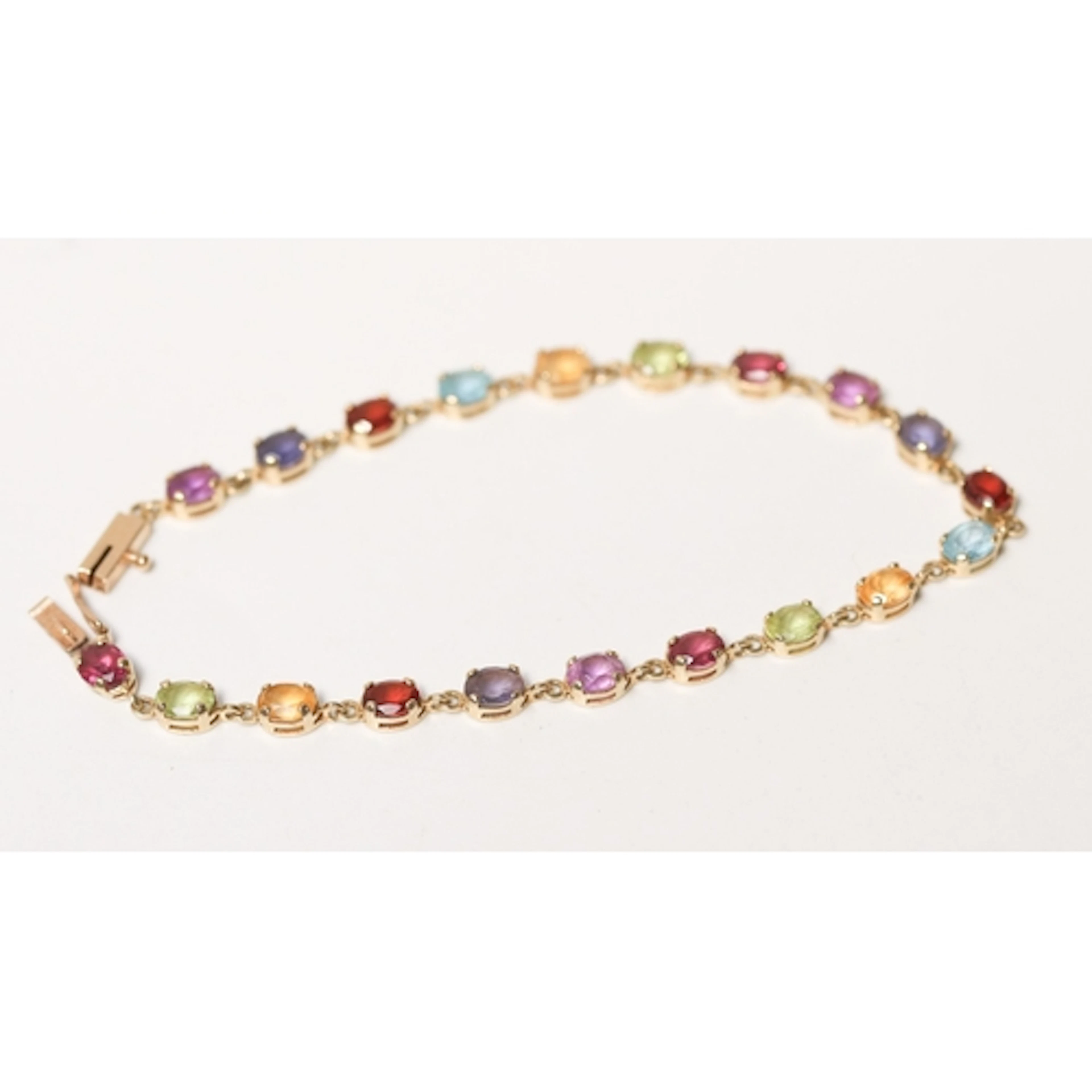 Attractively Detailed , Multi Stone Bracelet Set with Amethy...