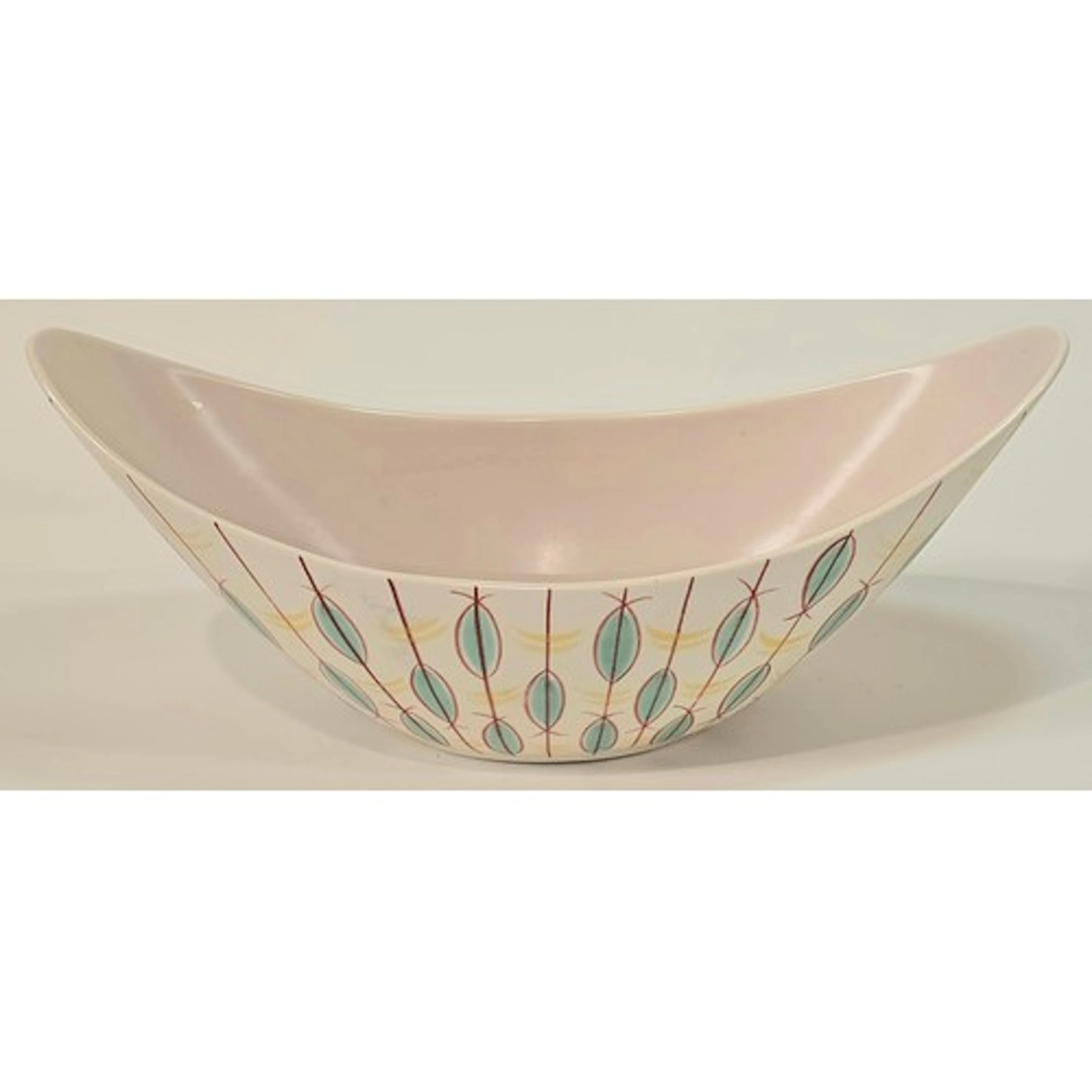 Poole Pottery PY pattern freeform curved boat shaped vase 13...
