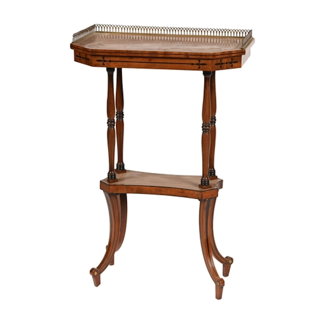 An ebony line inlaid mahogany table, elements early 19th c, ...