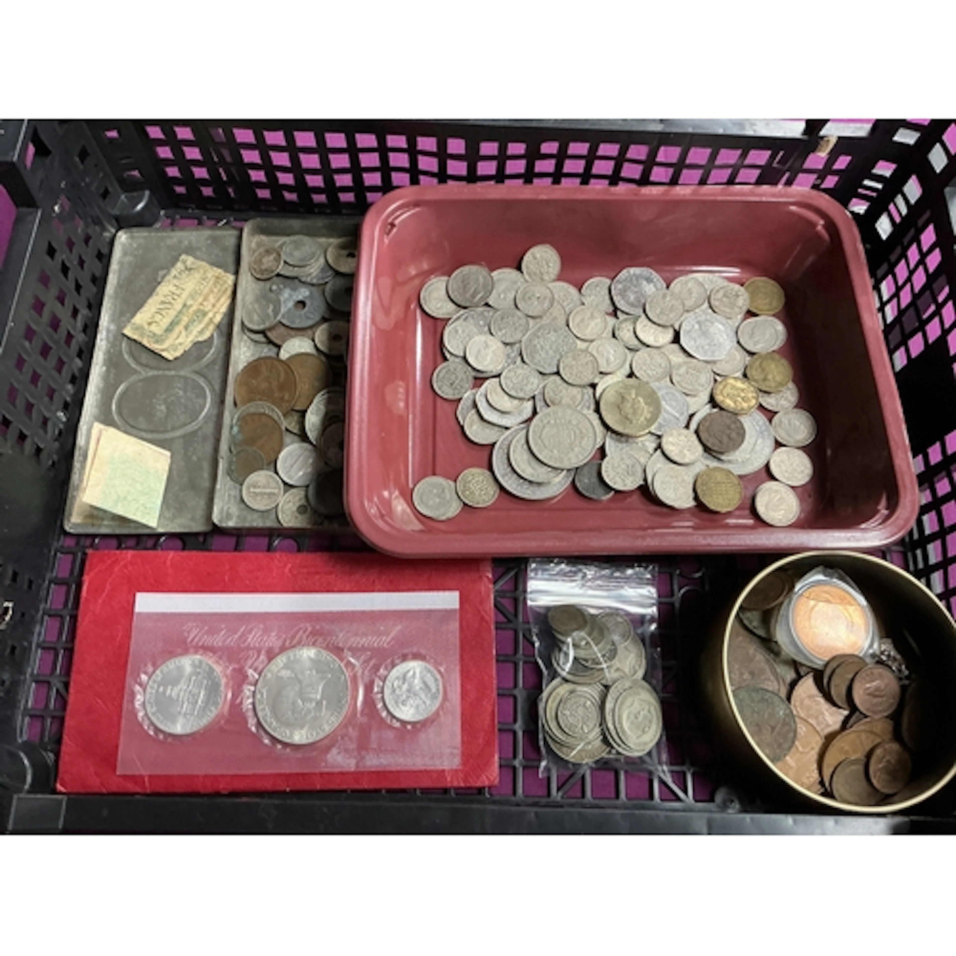 Collection Of GB And World Coins, includes GB pre 1947 silve...