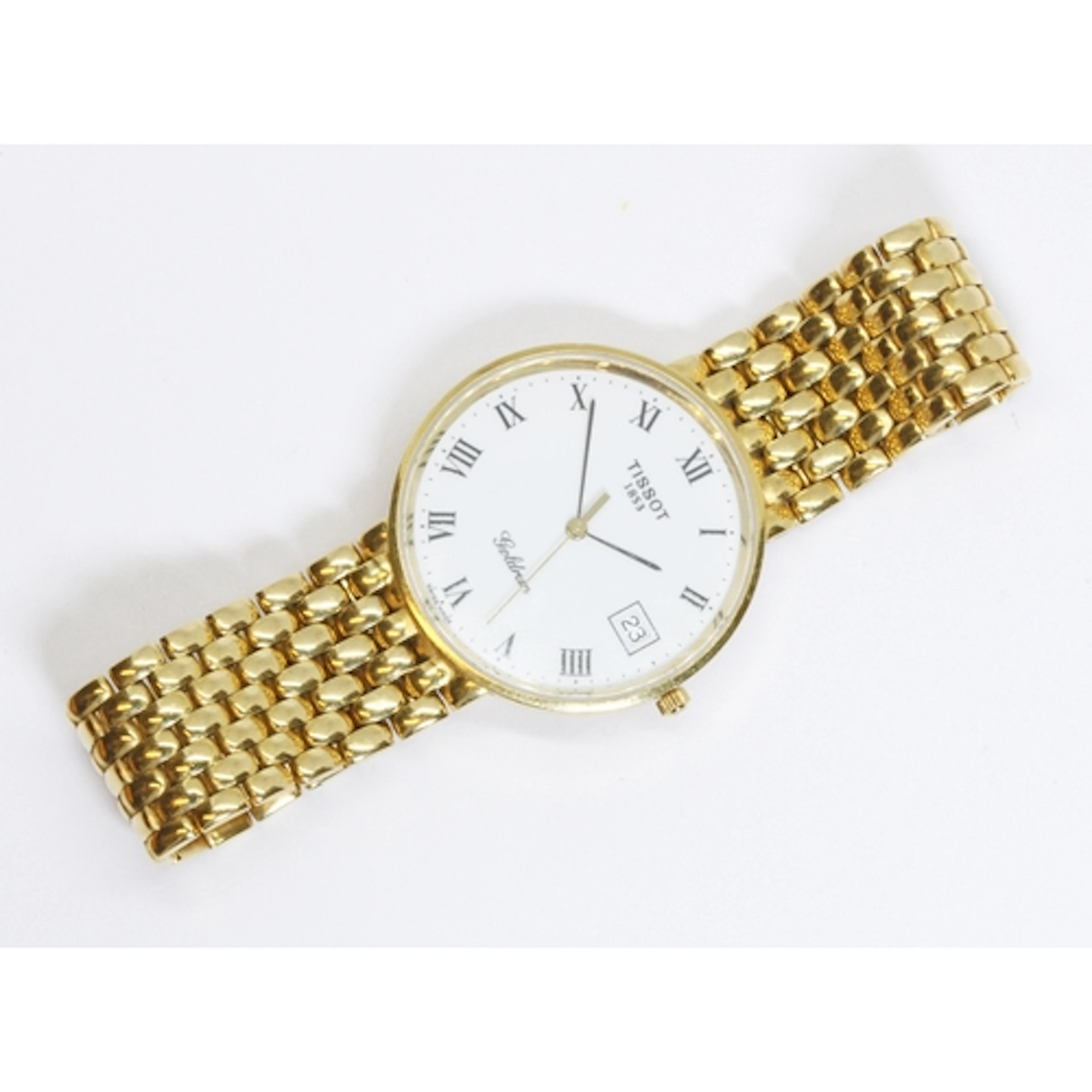 An 18ct gold Tissot Goldrun quartz wristwatch with integrate...