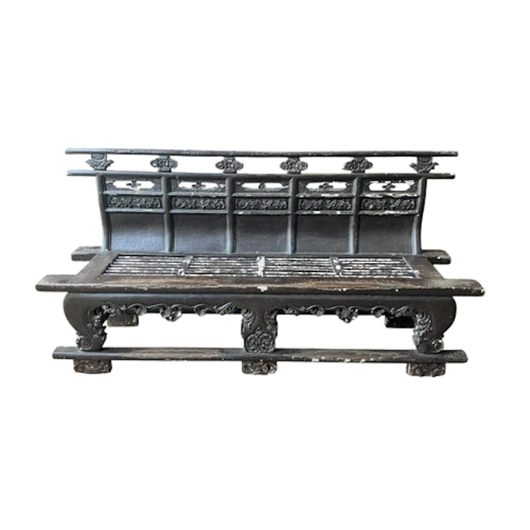 A Chinese bench, width 212cm, depth 54cm, height 105cm...