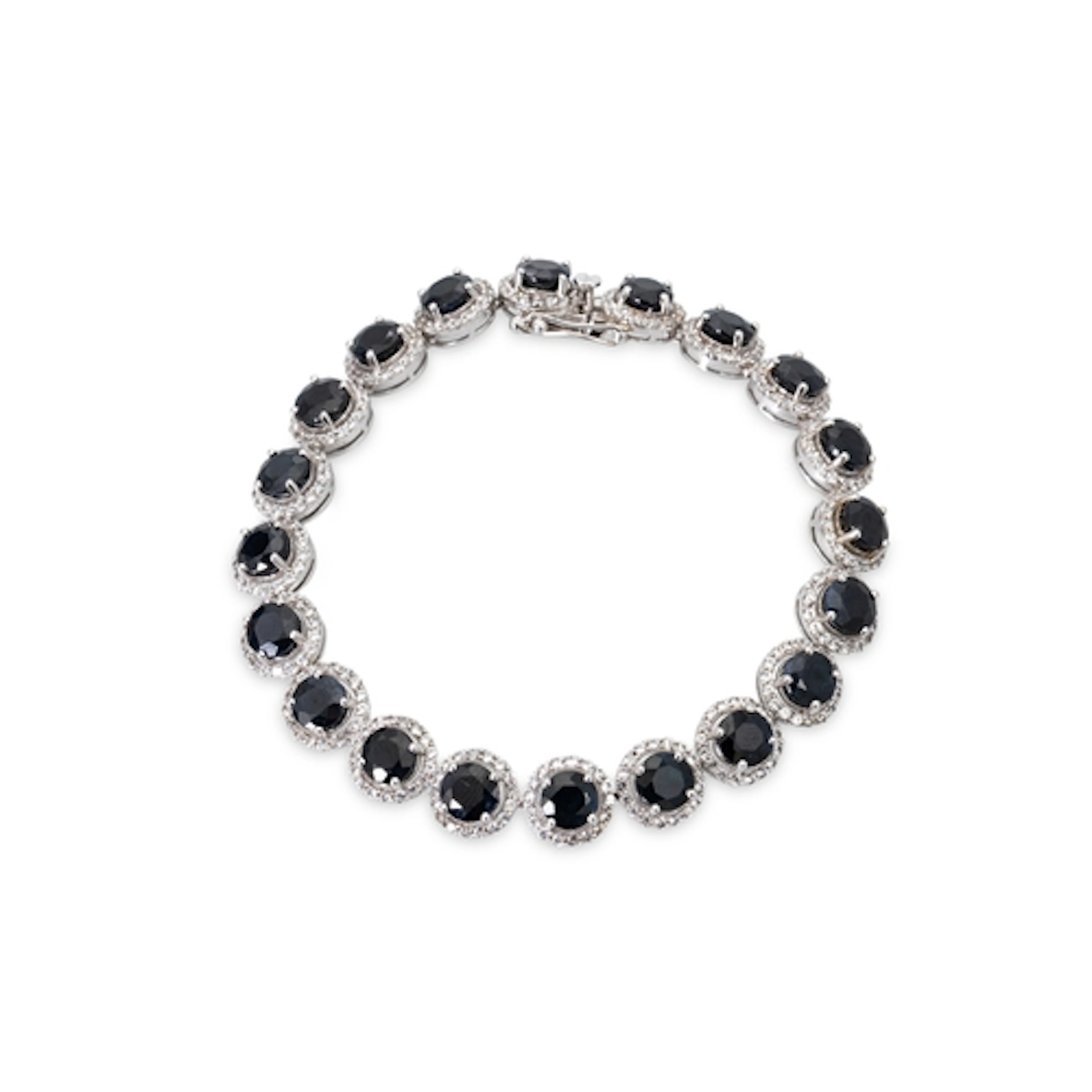 A STONE SET BRACELET, in silver, boxed