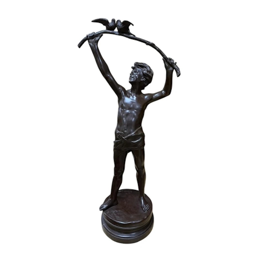 After Étienne-Henri Dumaige, Charmeur, a patinated bronze fi...