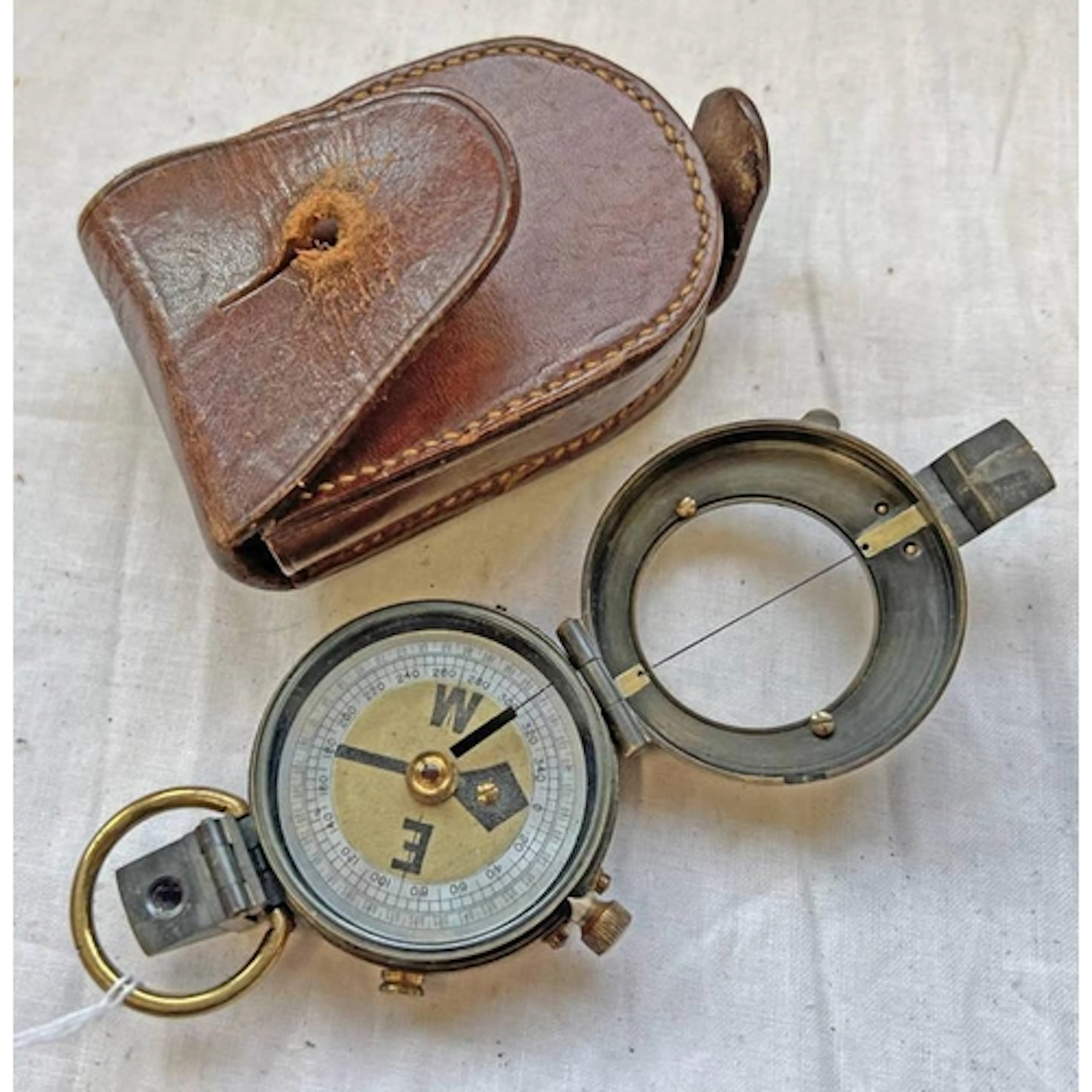 MILITARY MARCHING COMPASS MARKED J F E BOWRING, 12TH LANCS F...