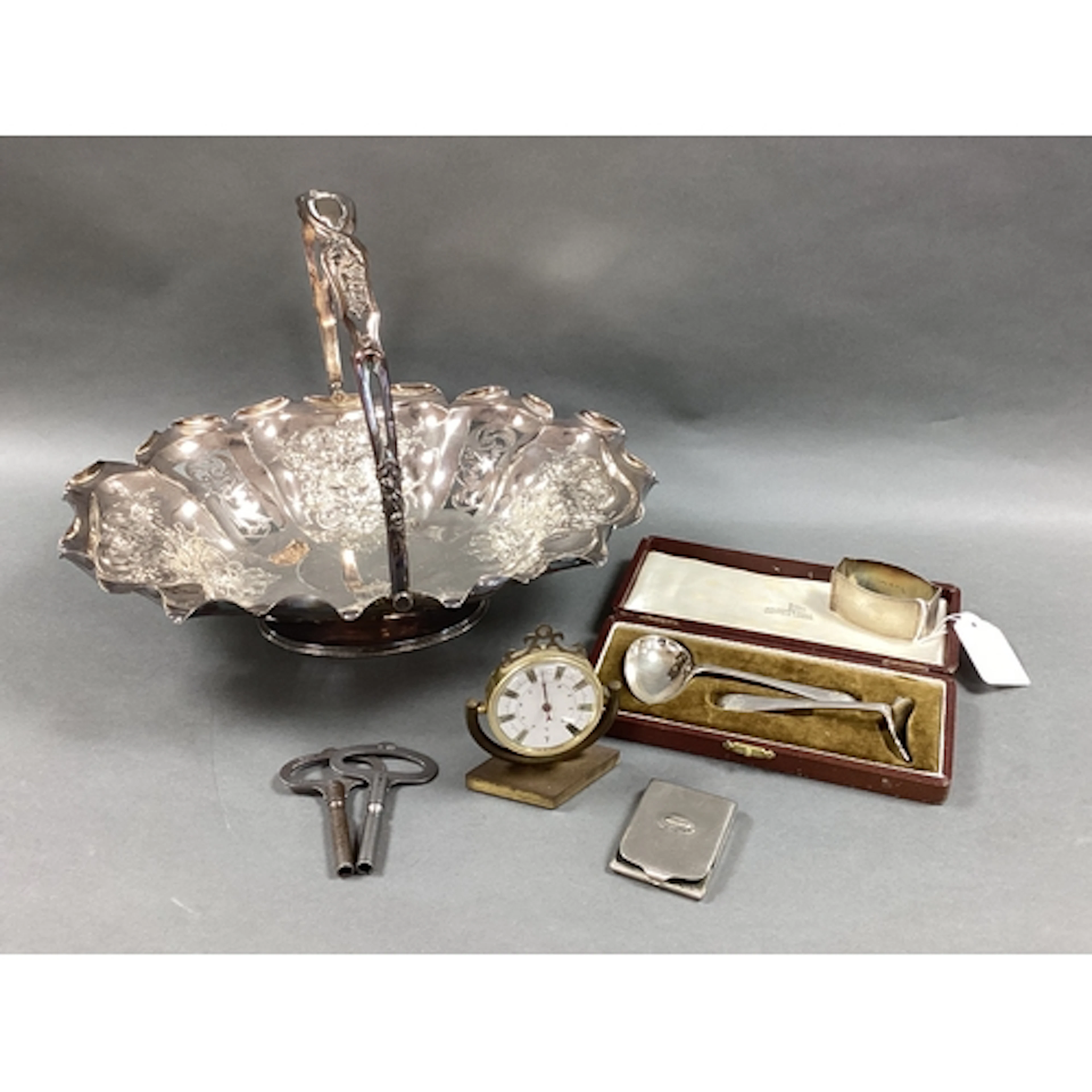 A Hallmarked Silver Napkin Ring, of engine turned design, va...