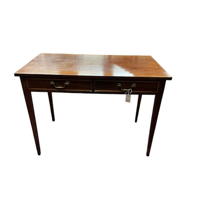 A George III and later mahogany side table, width 106cm, dep...