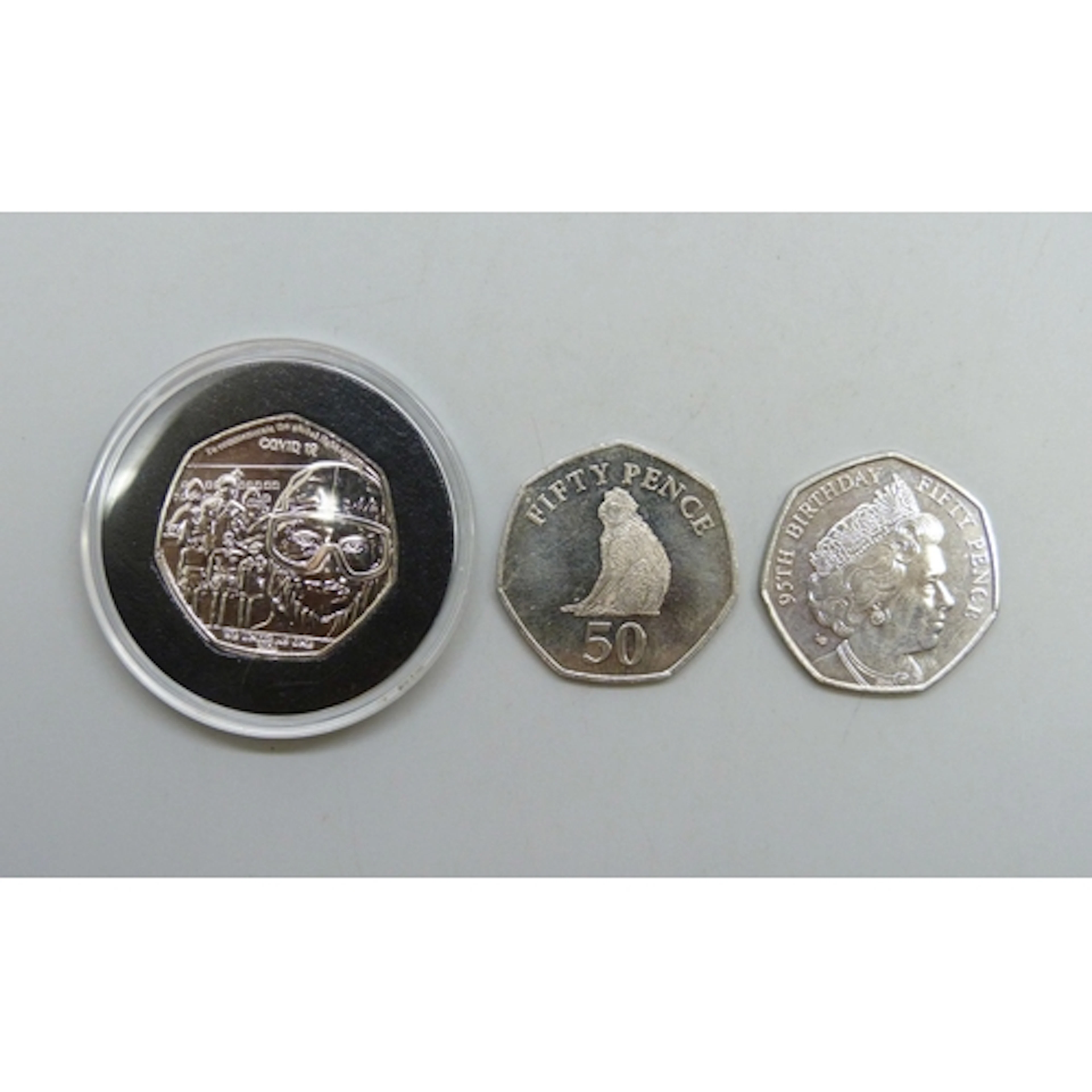 Coins - a rare 2020 'Covid' Gibraltar 50p (low mintage of 10...