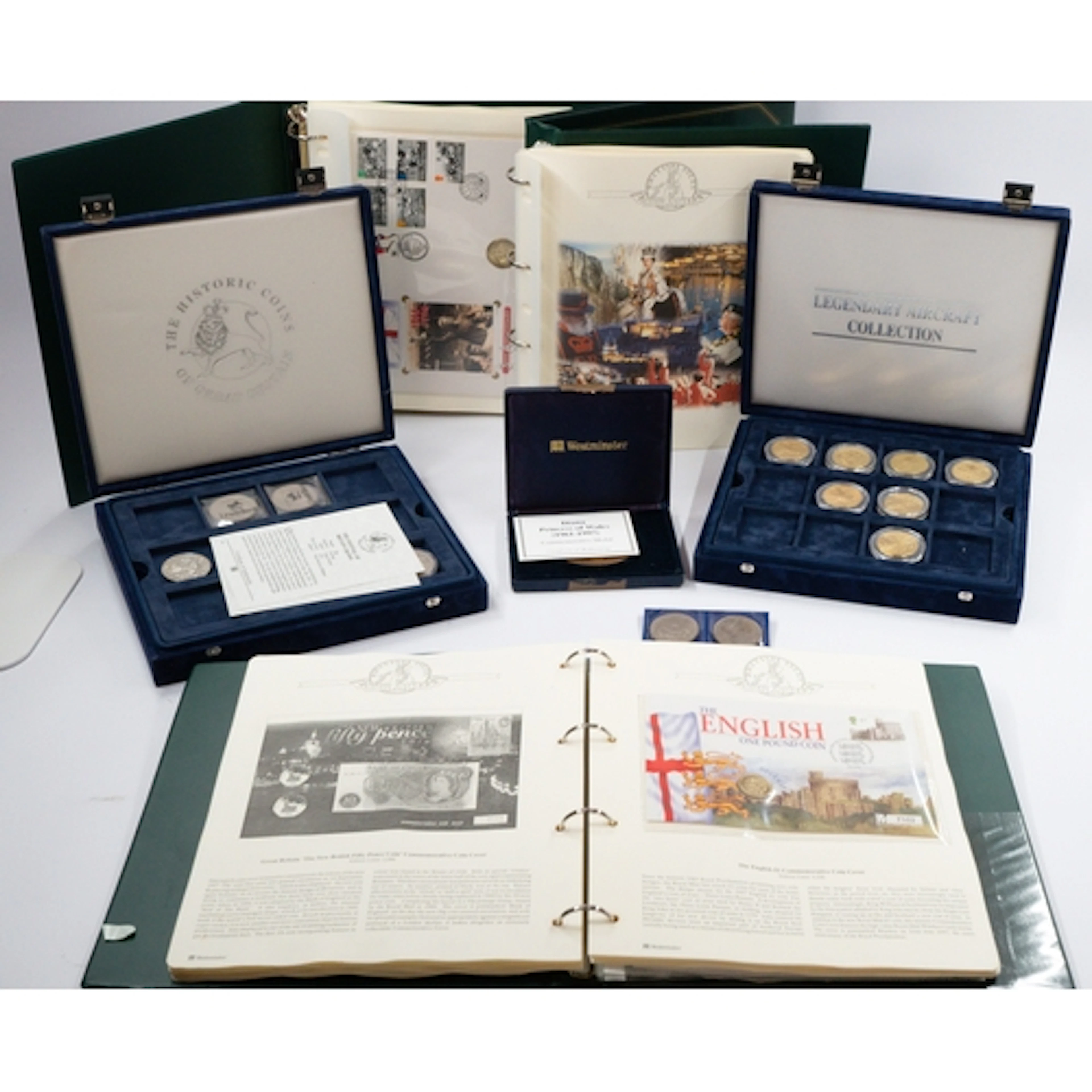 Coins: Three albums of first day covers with base metal coin...