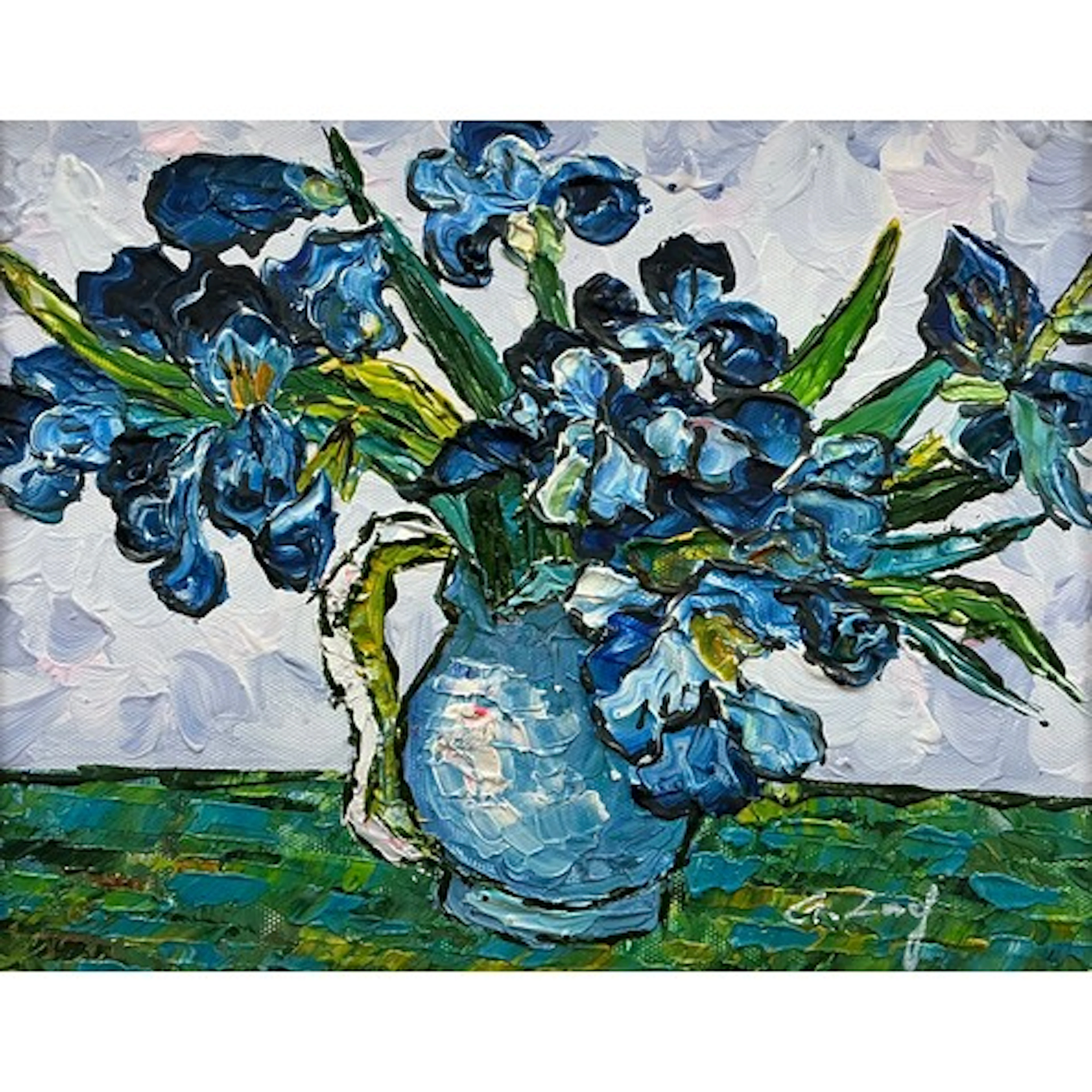 Gerald Long (20th century) Irises, after Vincent Van Gogh ...