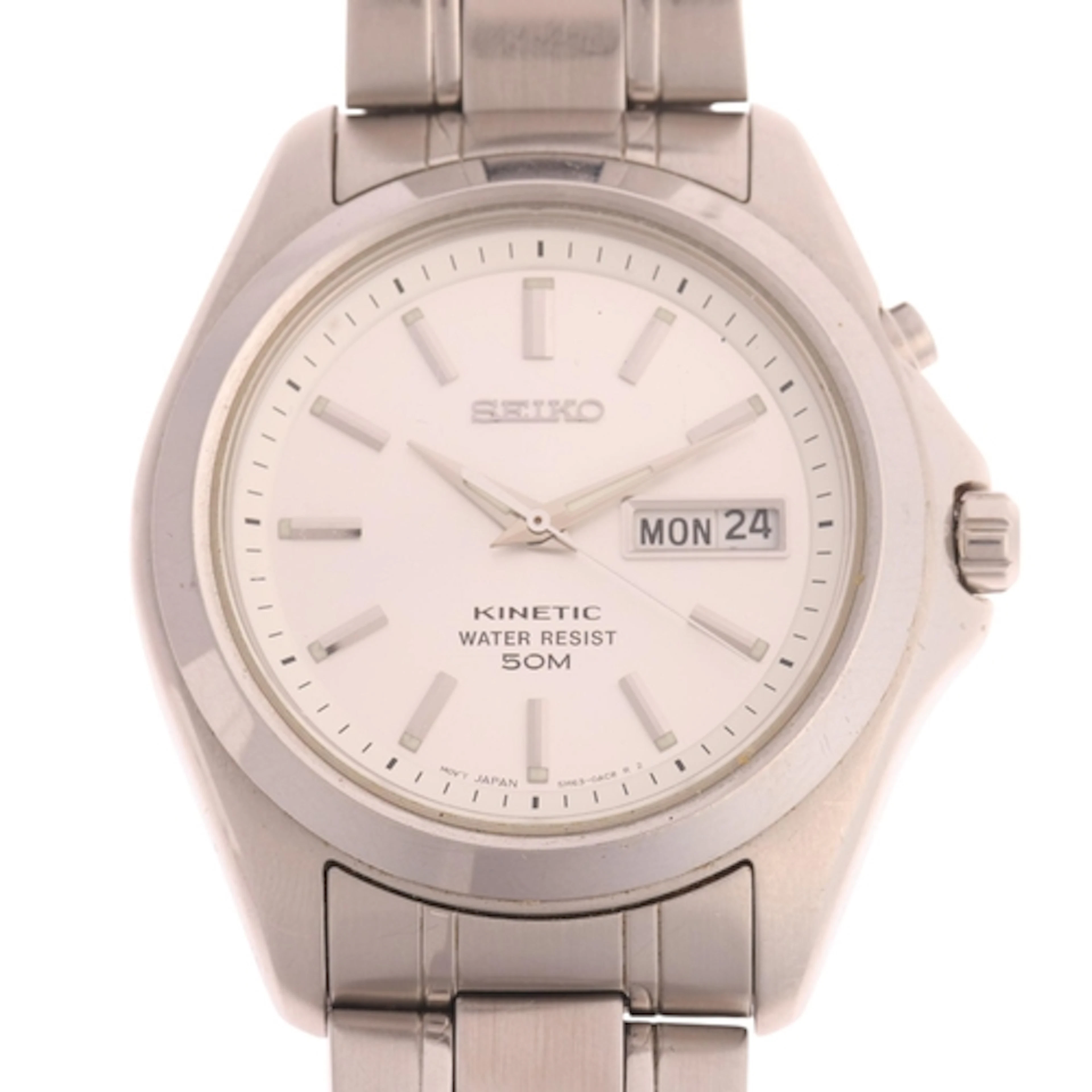 SEIKO - a stainless steel Kinetic automatic calendar bracele...