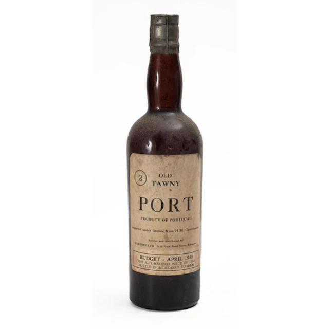 A bottle of Old Tawny Port Budget 1948. Fill level to high s...