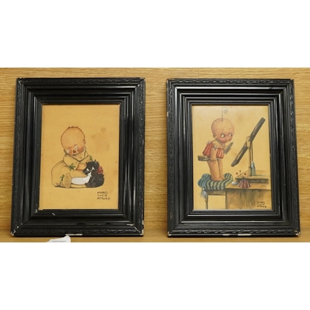 Mabel Lucie Attwell (1879-1964), two illustrations of humoro...