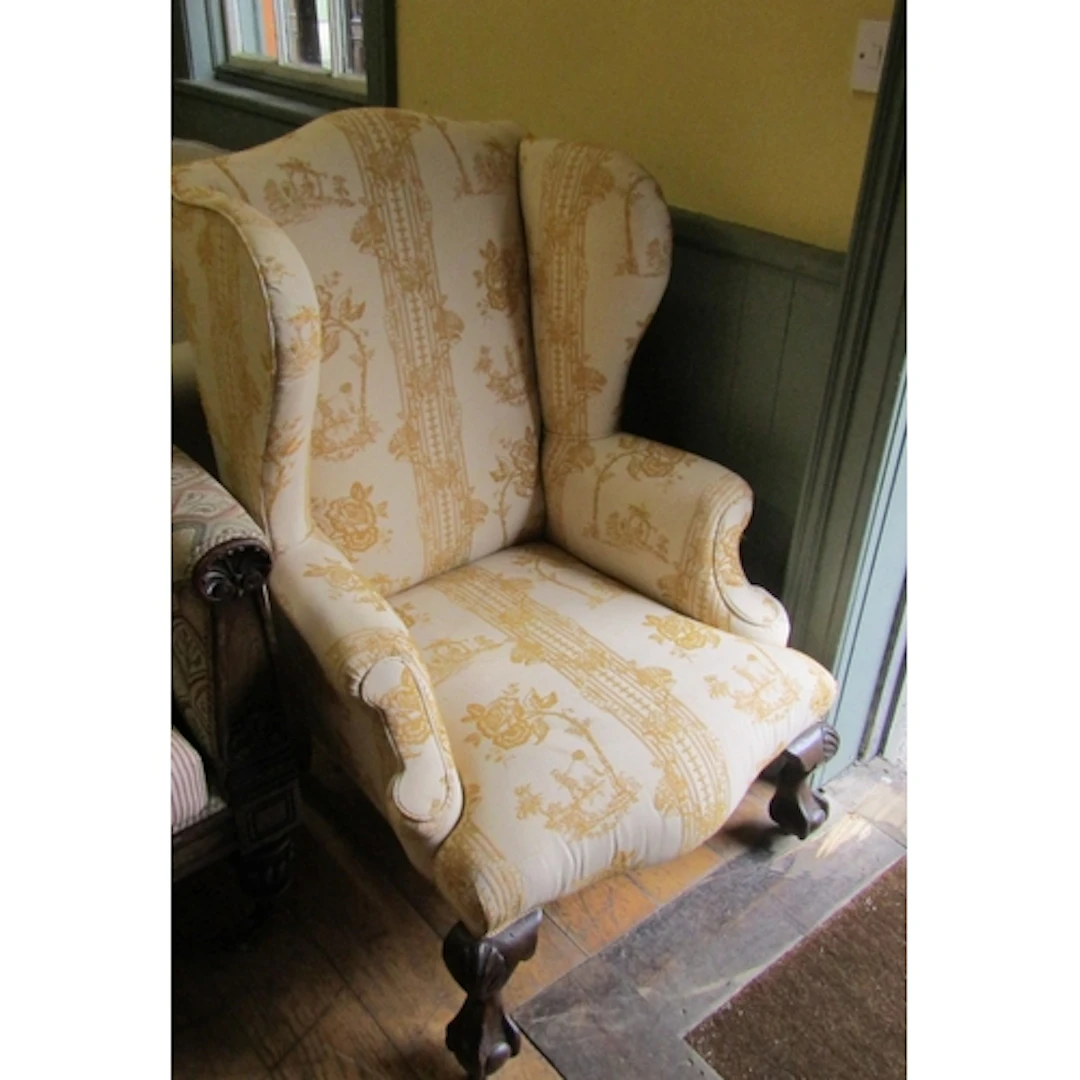 Generous Form Wing Back Armchair Claw and Ball Supports Well...