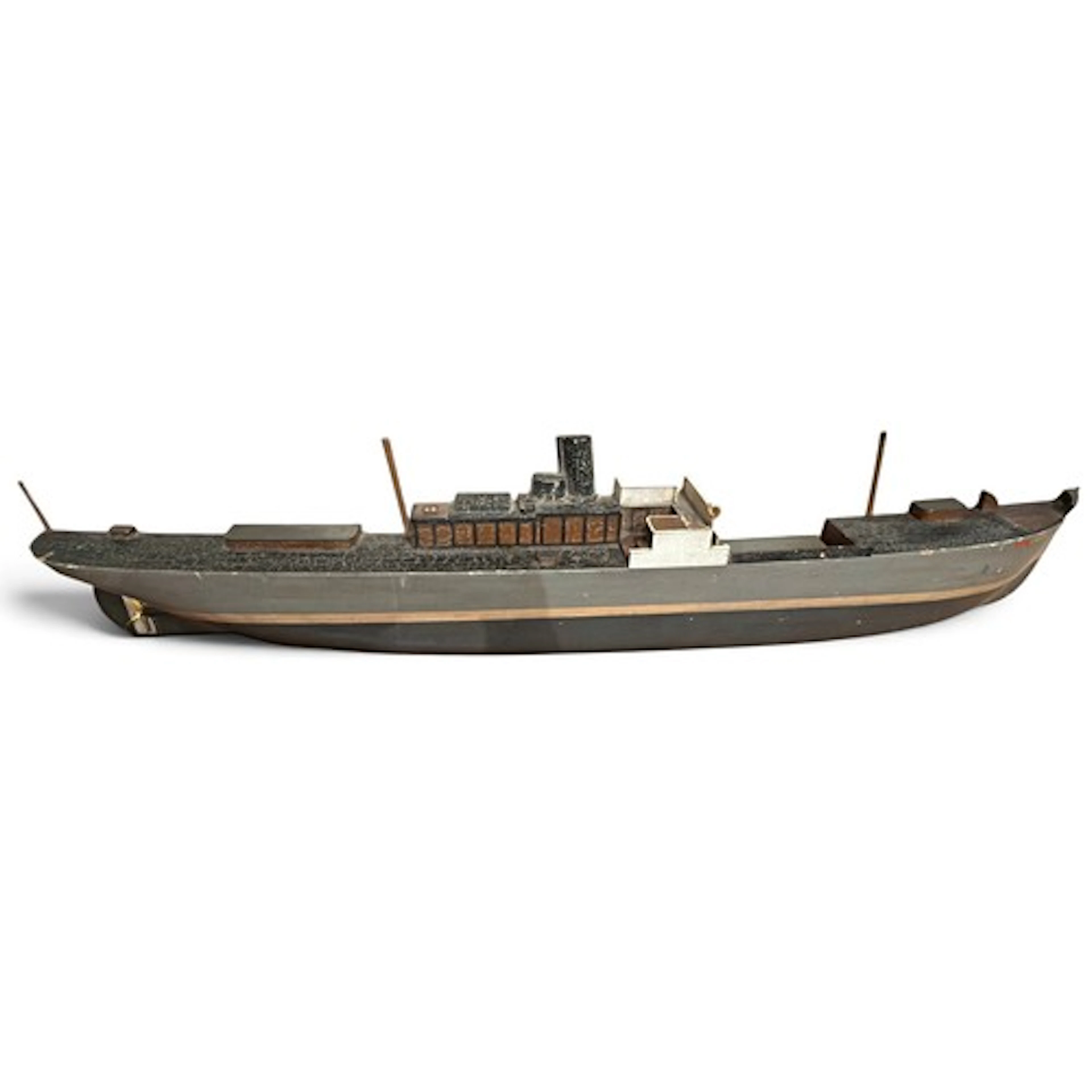 A substantial vintage painted ship builder’s half-hull block...