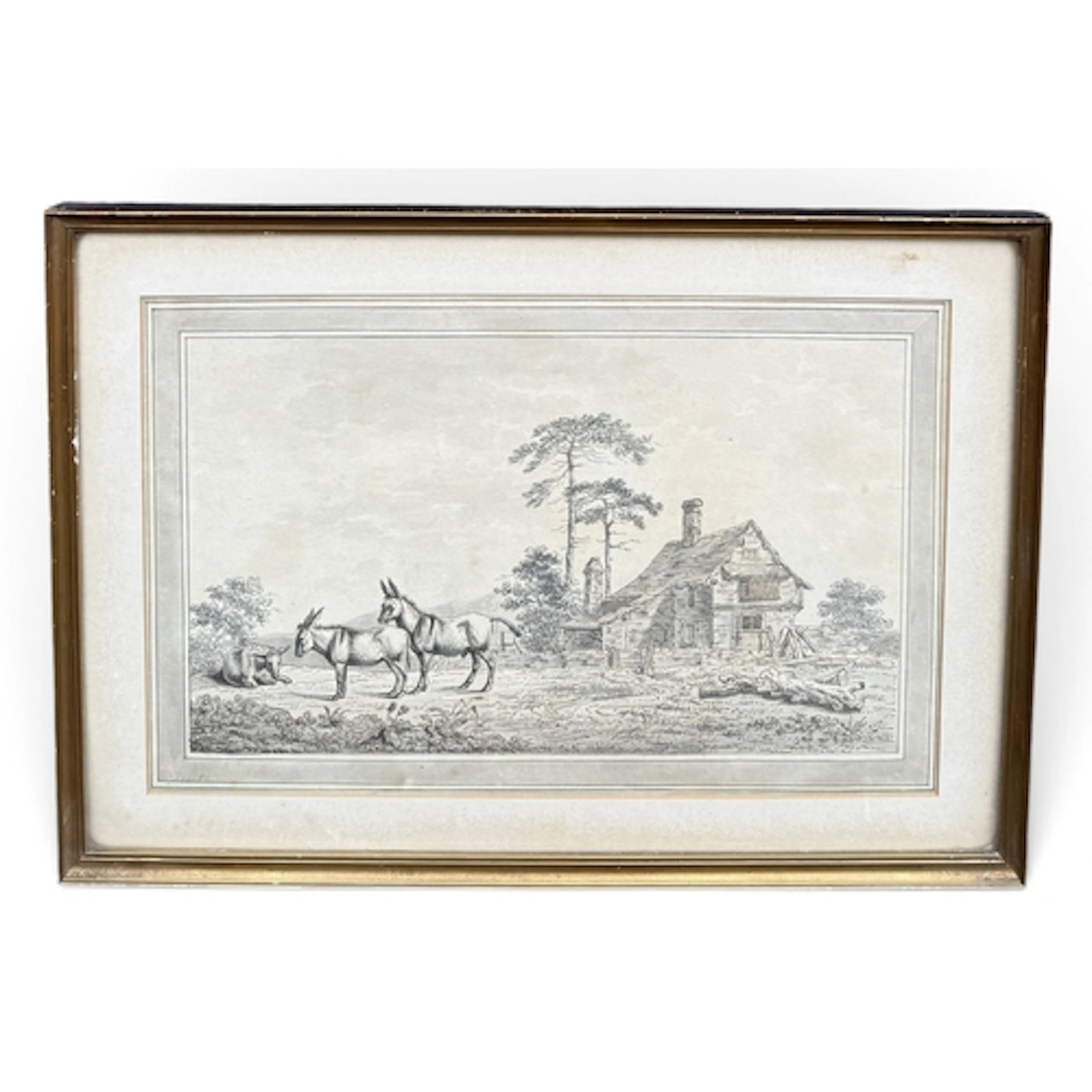 SAMUEL HOWITT (BRITISH, 1756-1822): LANDSCAPE WITH DONKEYS A...