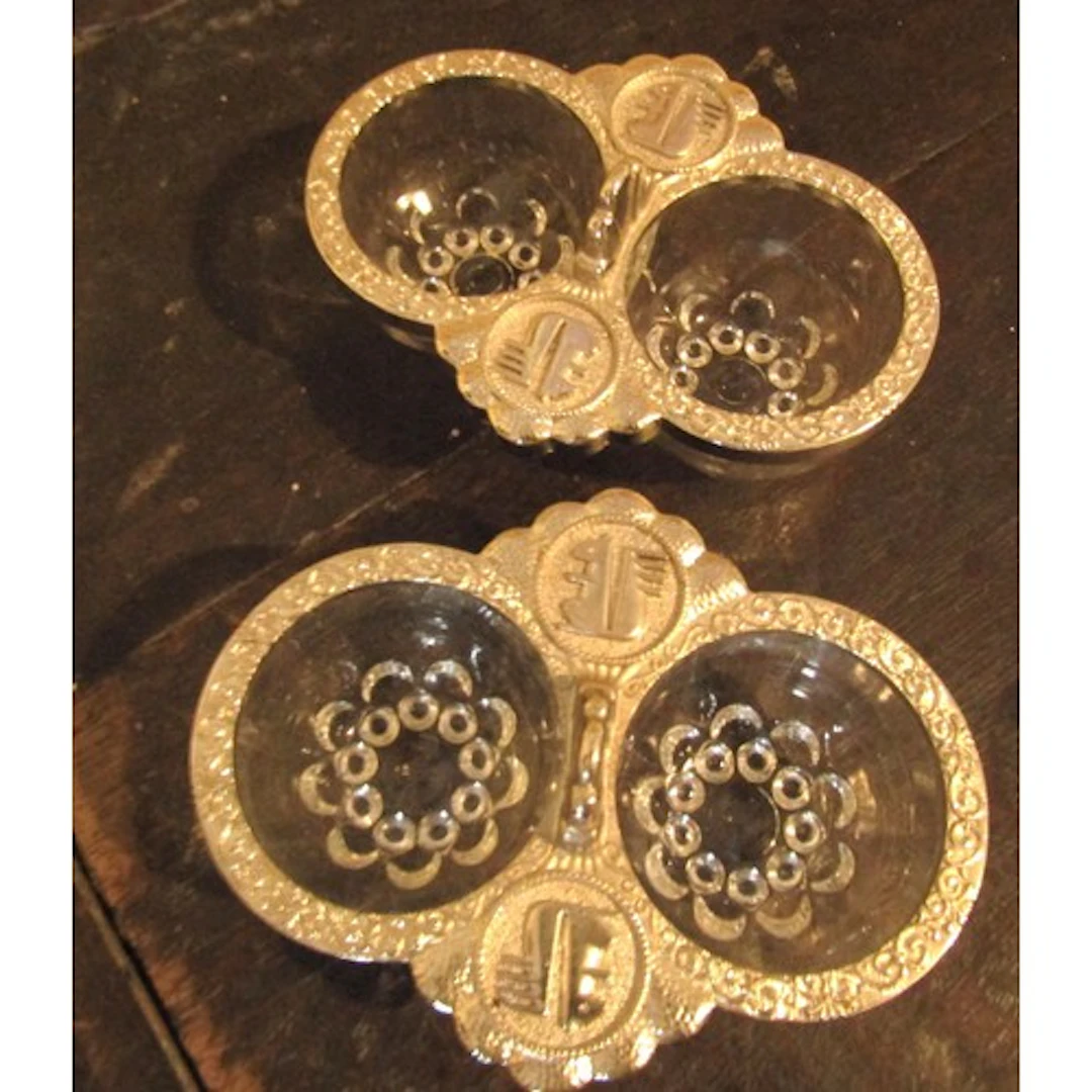 Pair of Vintage Sliver Plated Crystal Nut Dishes Each Approx...