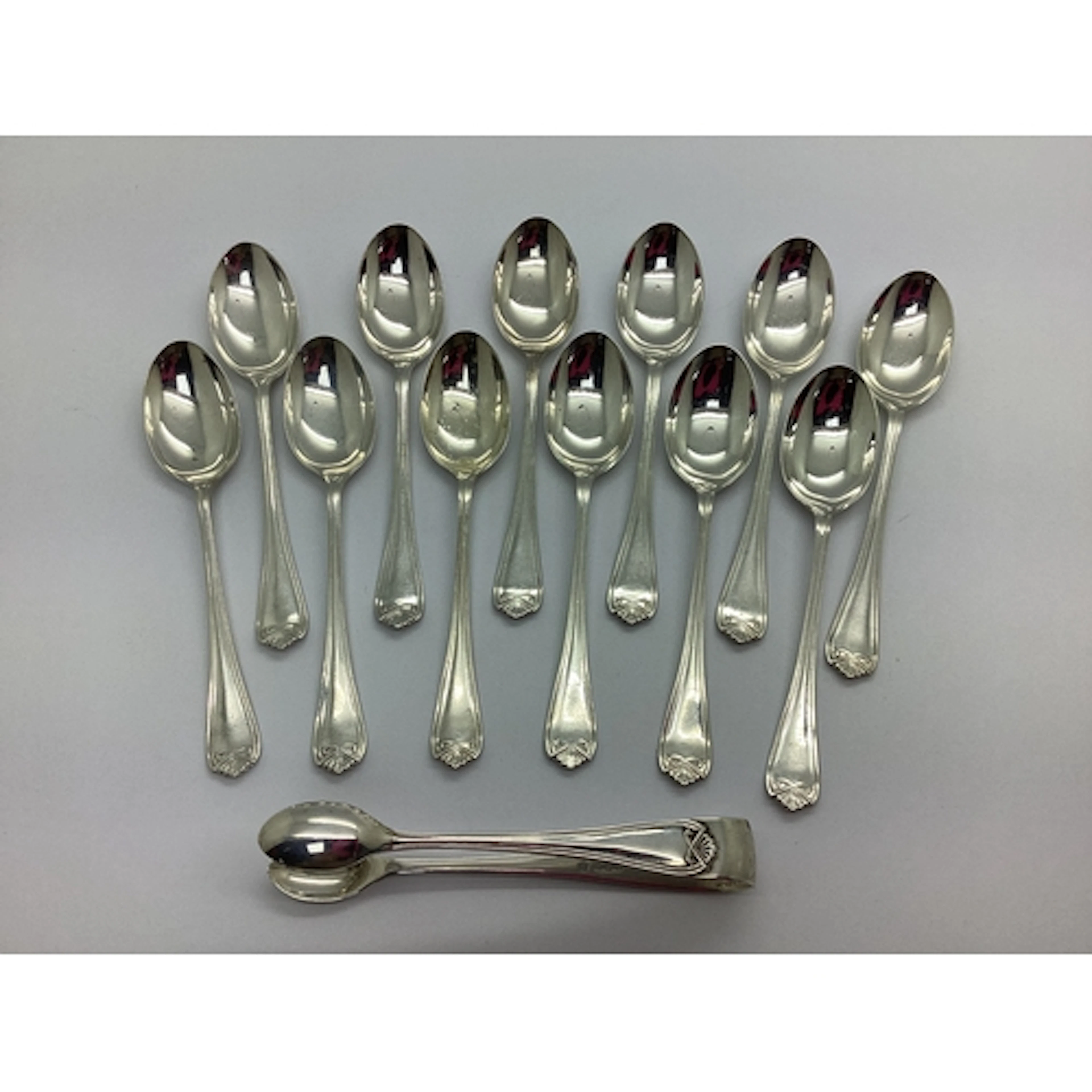 A Set of Twelve Hallmarked Silver Coffee Spoons, CB&S, Sheff...