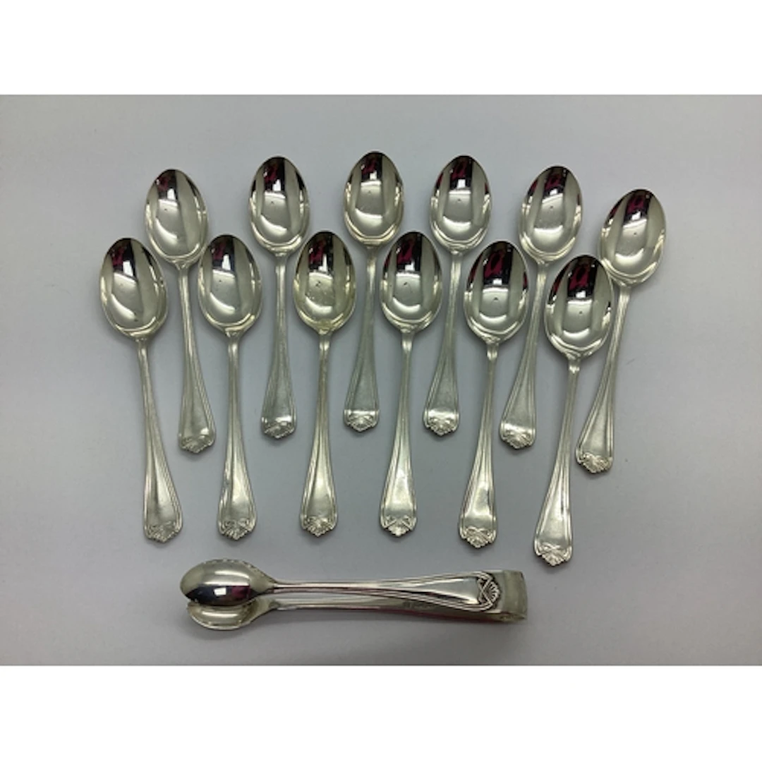 A Set of Twelve Hallmarked Silver Coffee Spoons, CB&S, Sheff...