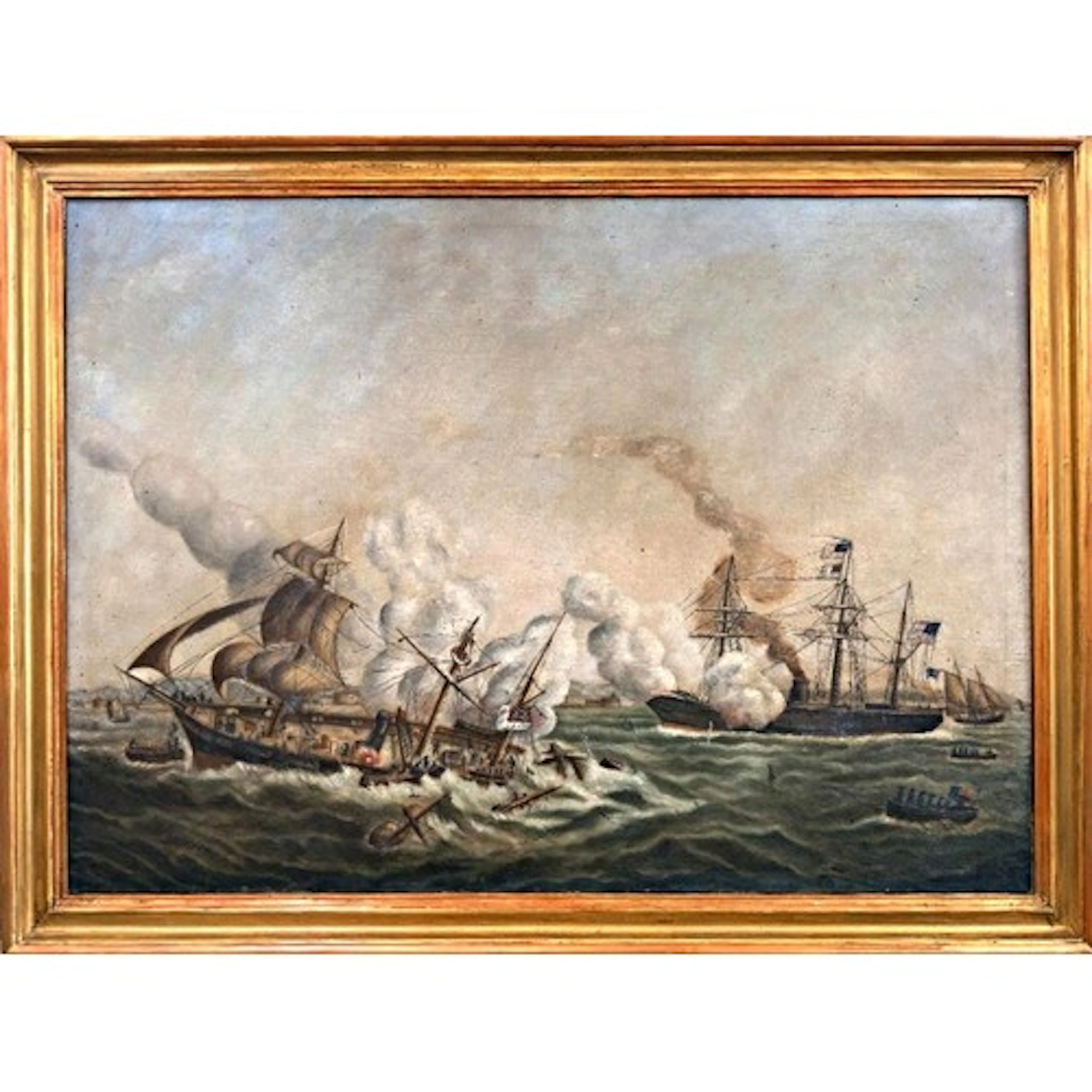 North American School, 19th Century - The Battle of Cherbour...