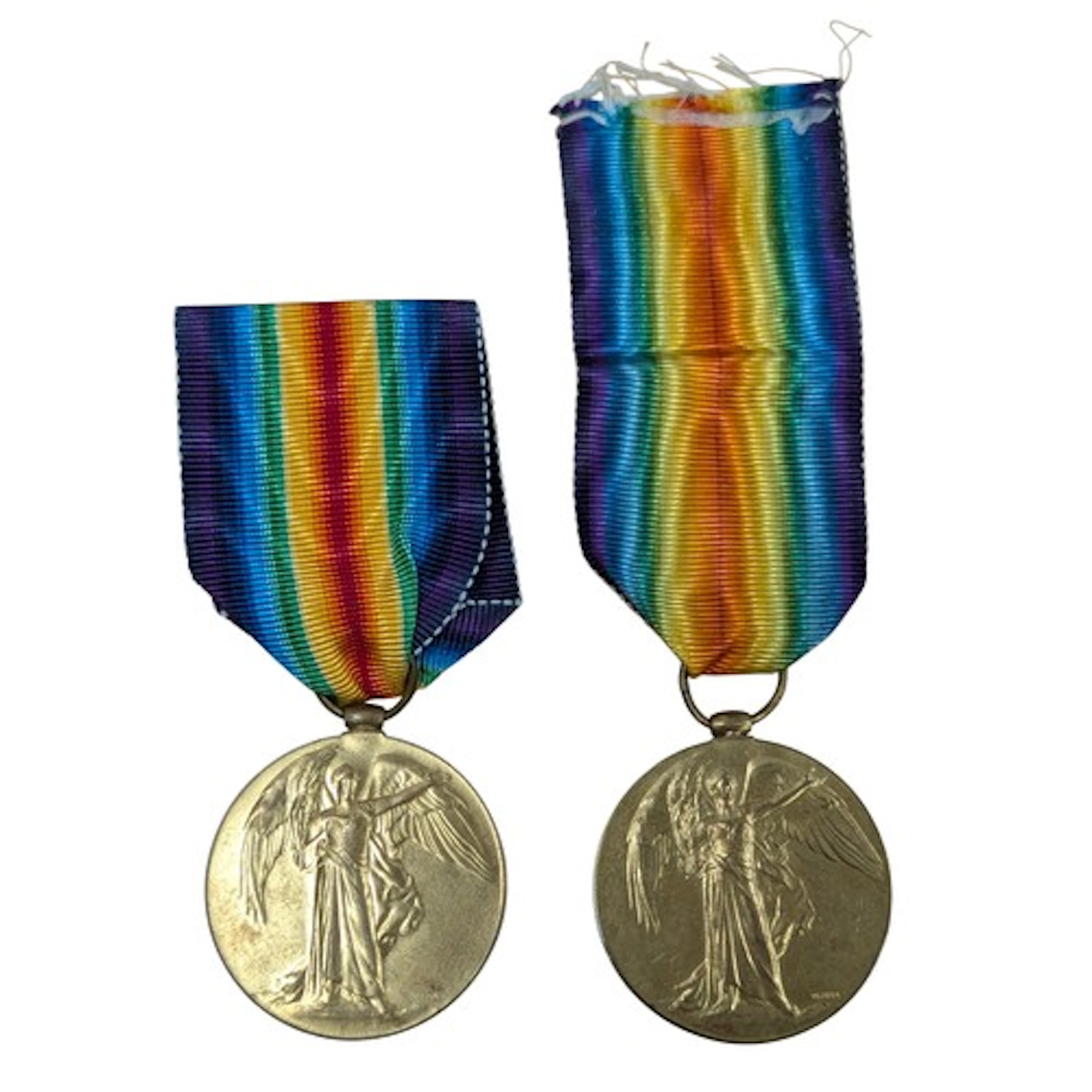 A quantity of two WW1 British Victory Medals, the first to D...