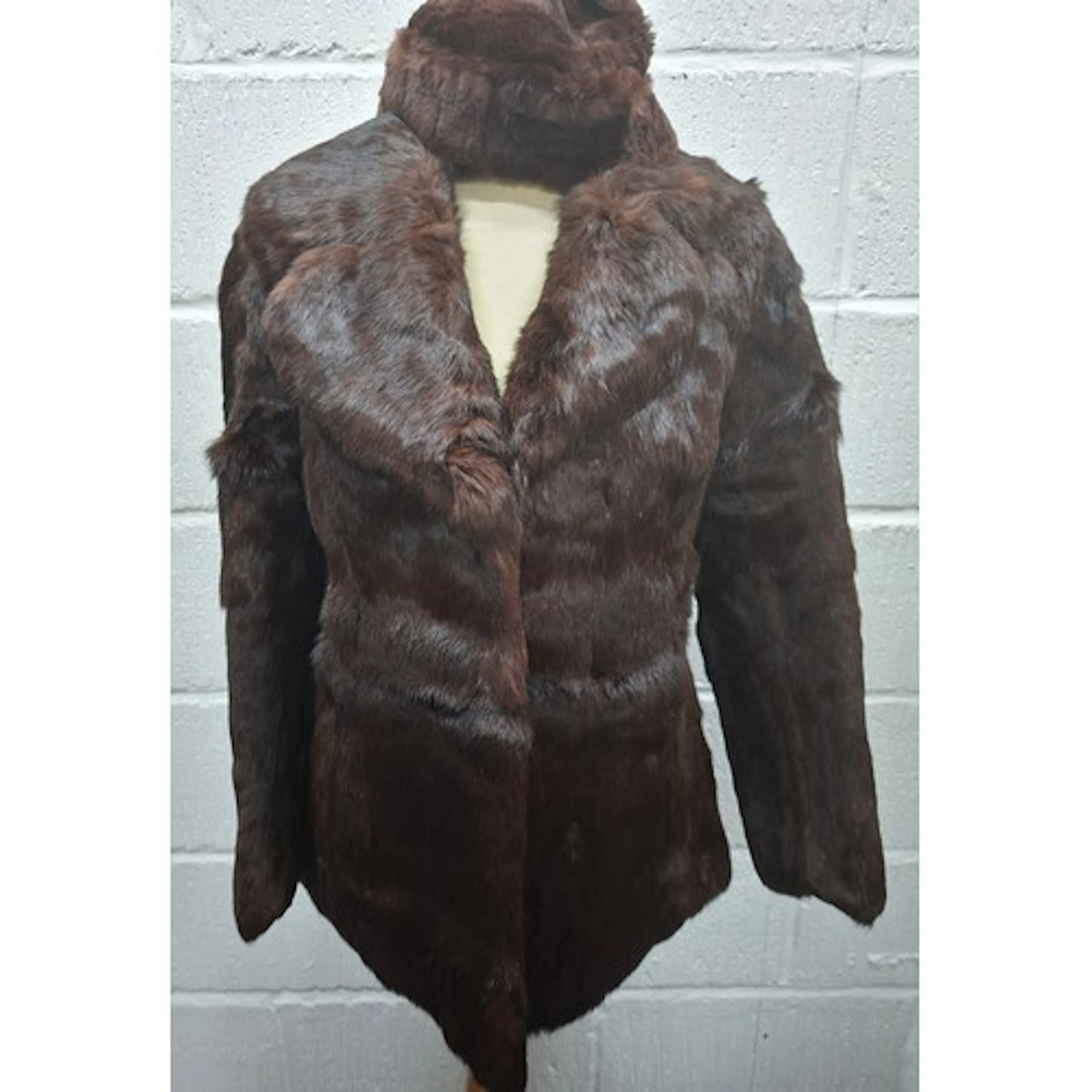 A vintage brown rabbit fur jacket approx 36" chest together ...