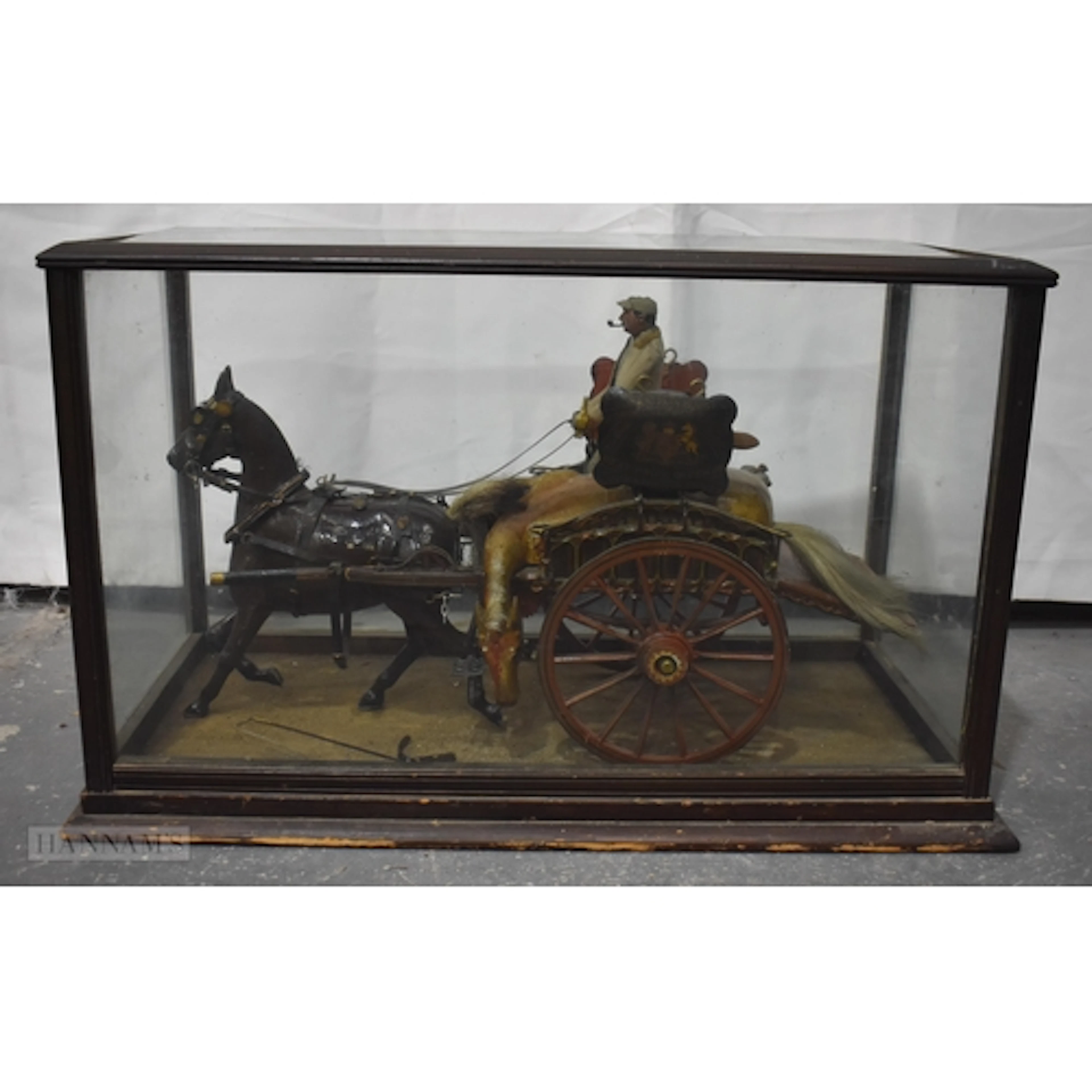 A RARE LARGE ANTIQUE FOLK ART 'HORSE SLAUGHTERER' WOOD AND P...