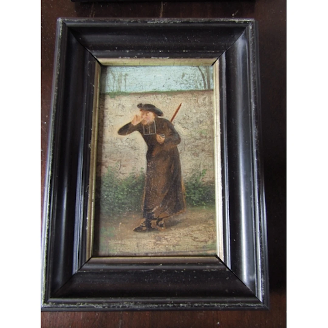 A Pinch of Snuff Oil on Panel Approximately 5 Inches High Co...