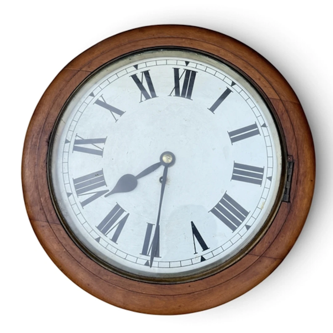 A MAHOGANY CASED CLOCK 40cm W Label within for A.A. Osborne....