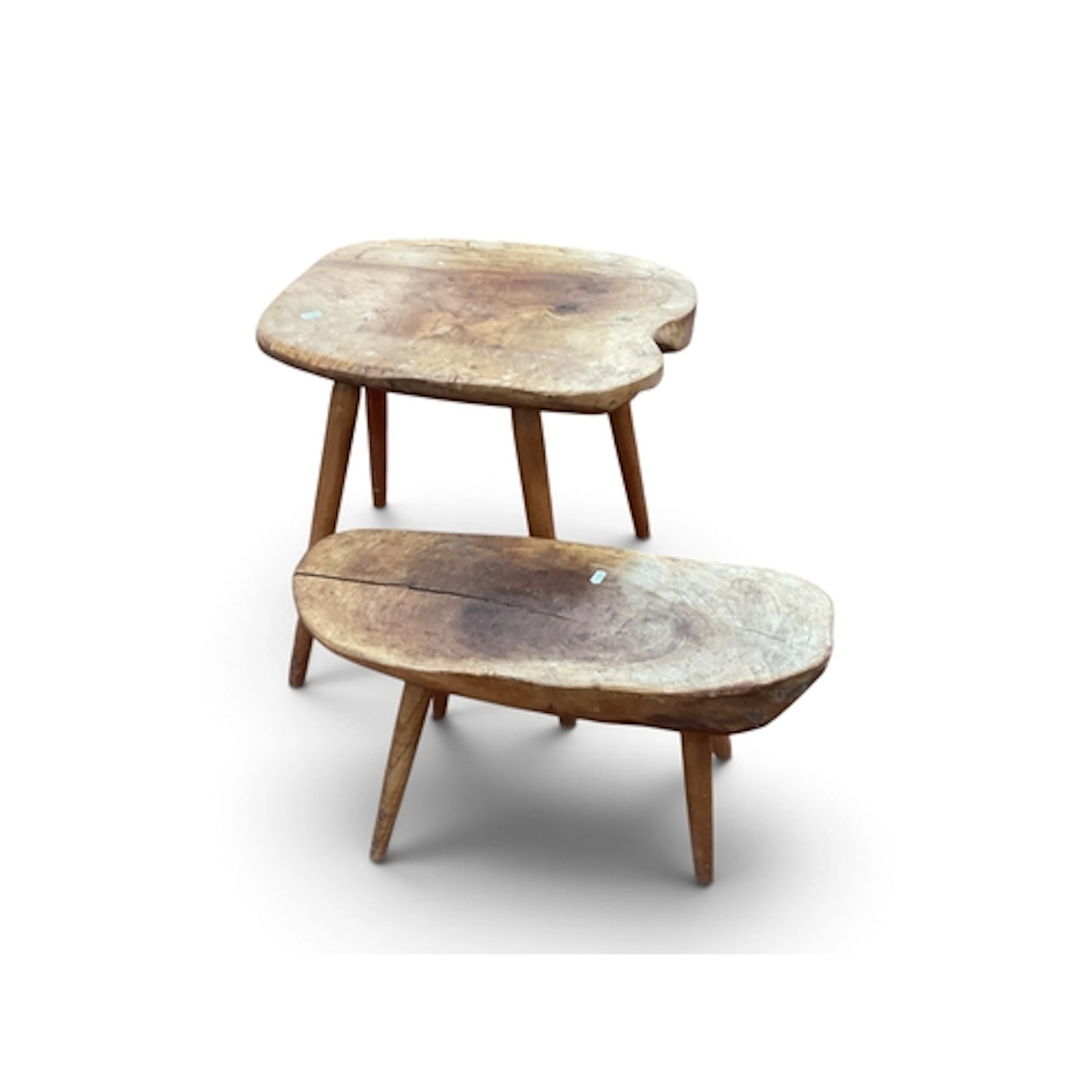 A Mid Century Slab Wood Coffee Table, with naturallistic fre...
