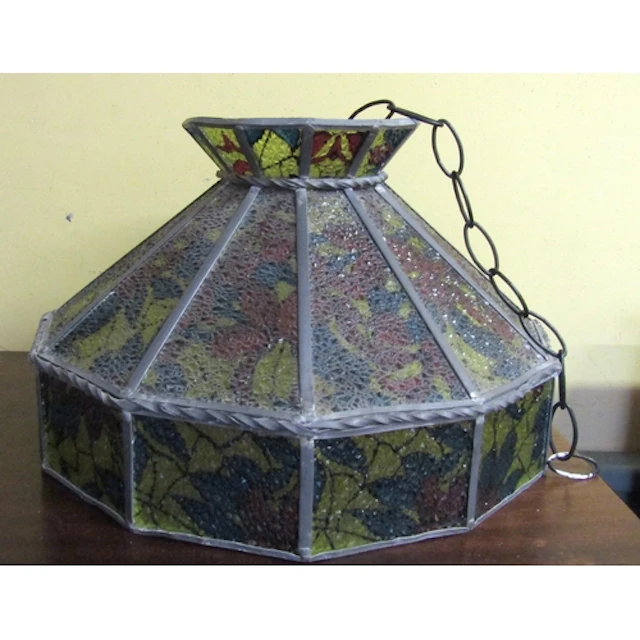 Stained Glass Ceiling Shade with Chain Approximately 15 Inch...