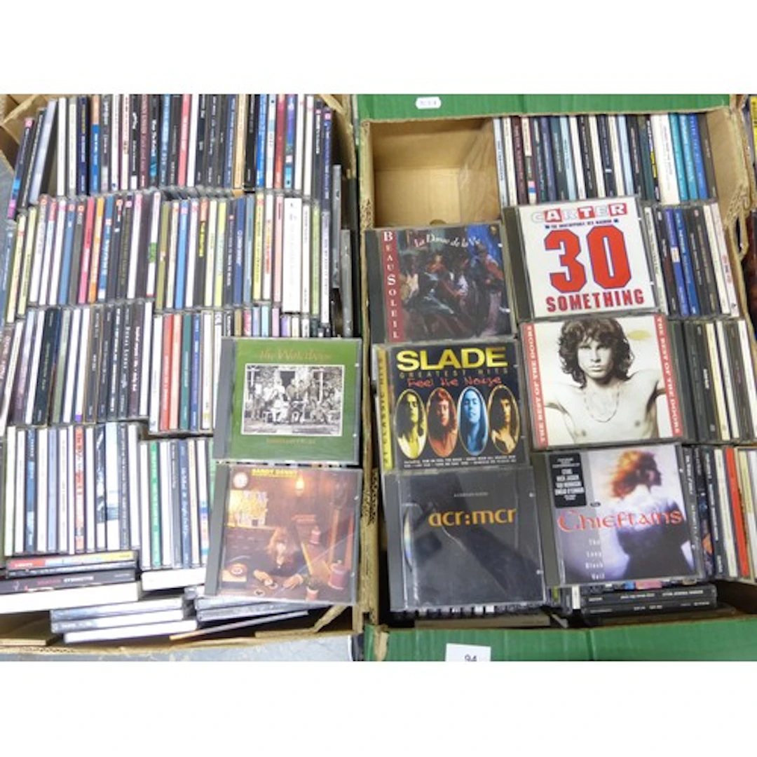 Two boxes of rock, pop, and easy listening CDs to include Ni...
