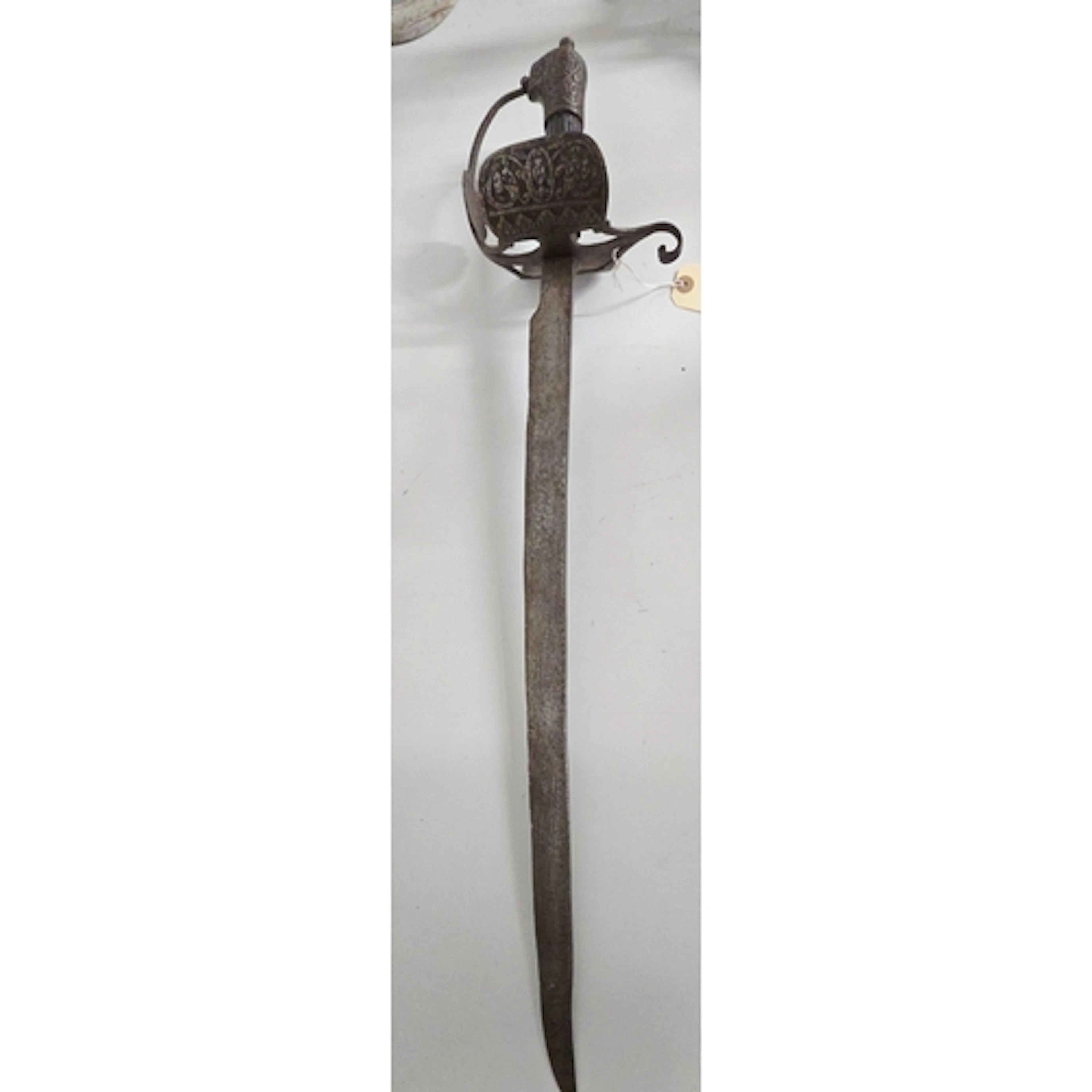 A rare mid 17th Century English Hanger, slightly curved, bro...
